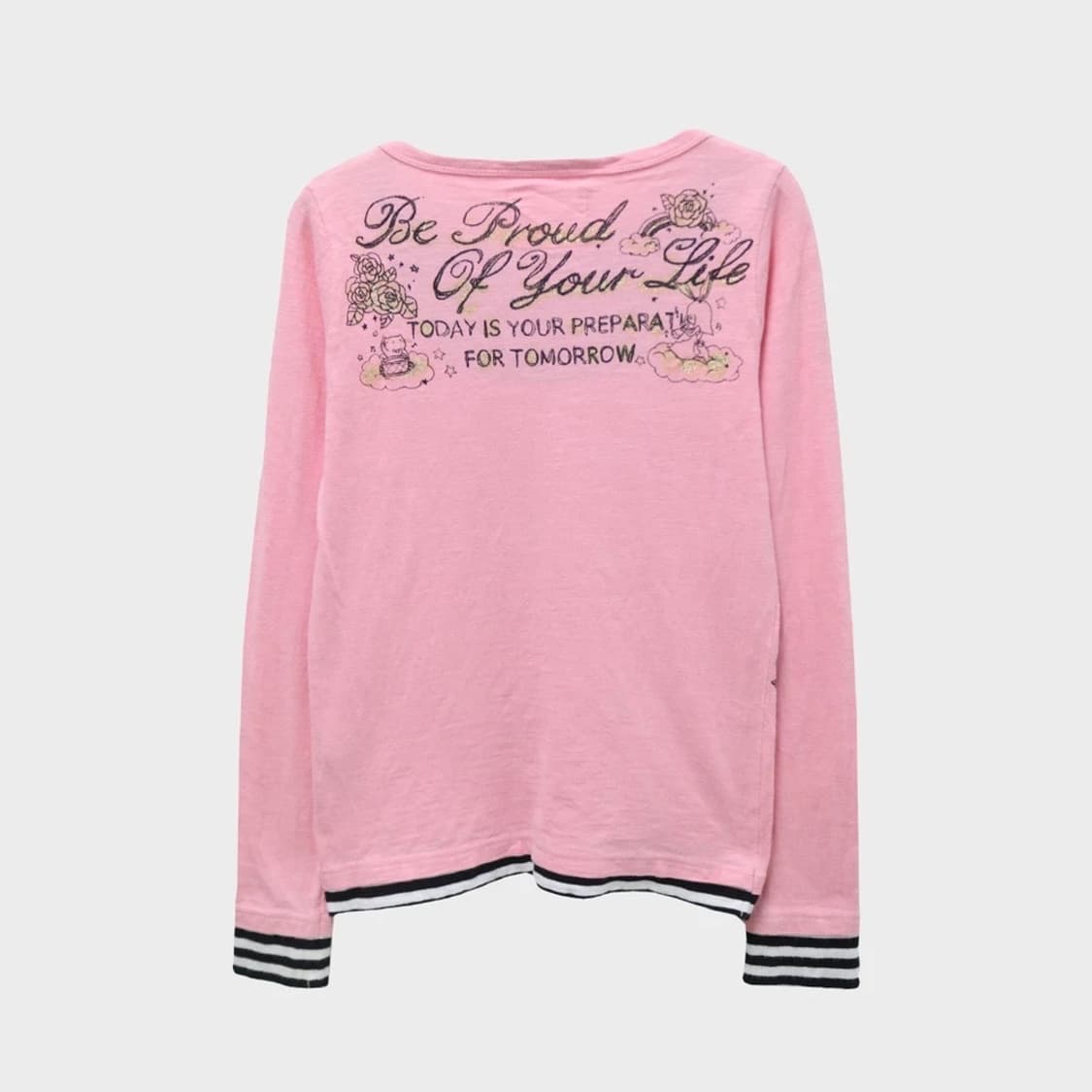 빈티지 스트라이프 핑크 슬리브 상품이미지2