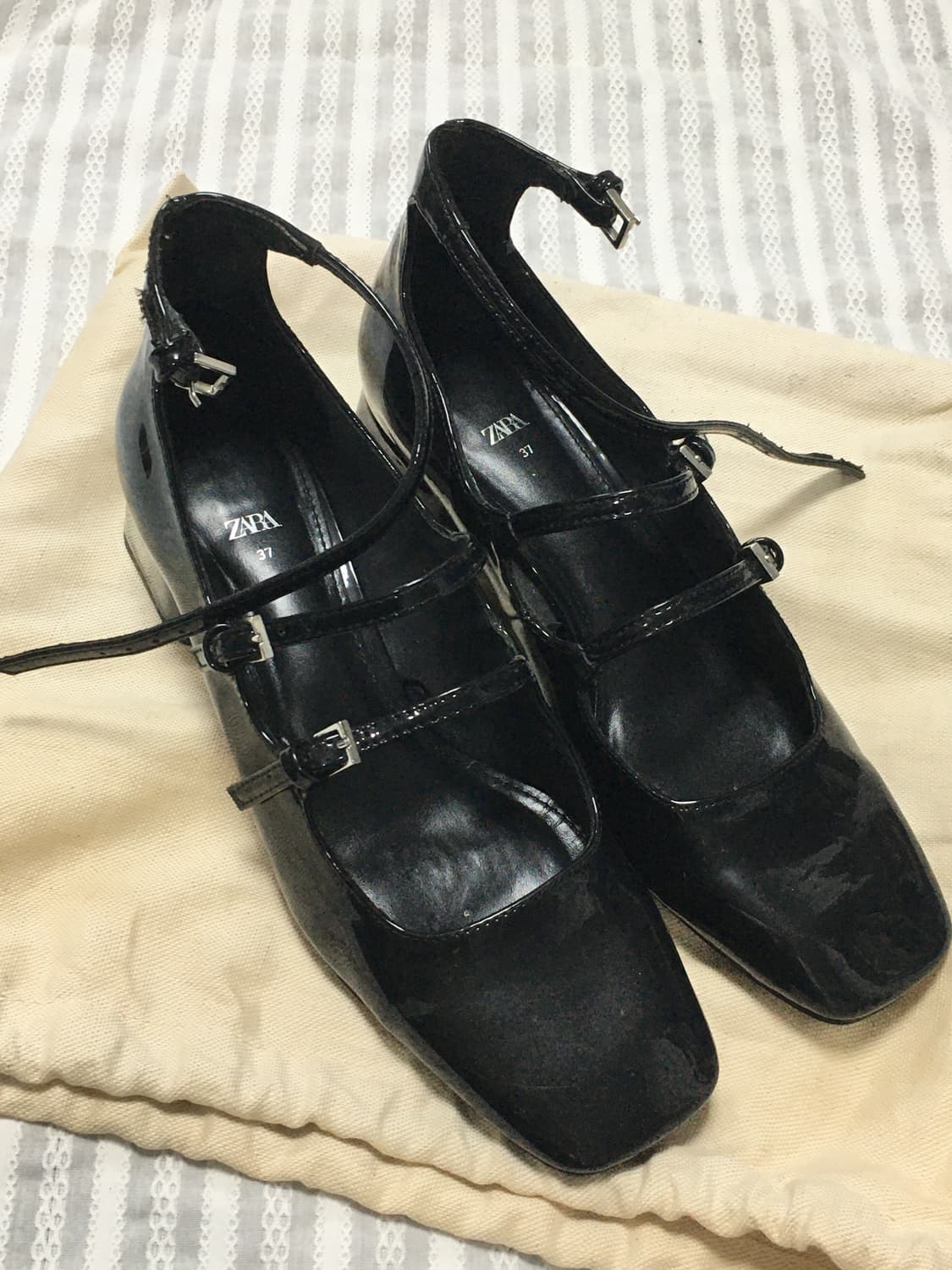 자라 메리제인 스트랩 펌프스 미들힐 37 상품이미지2