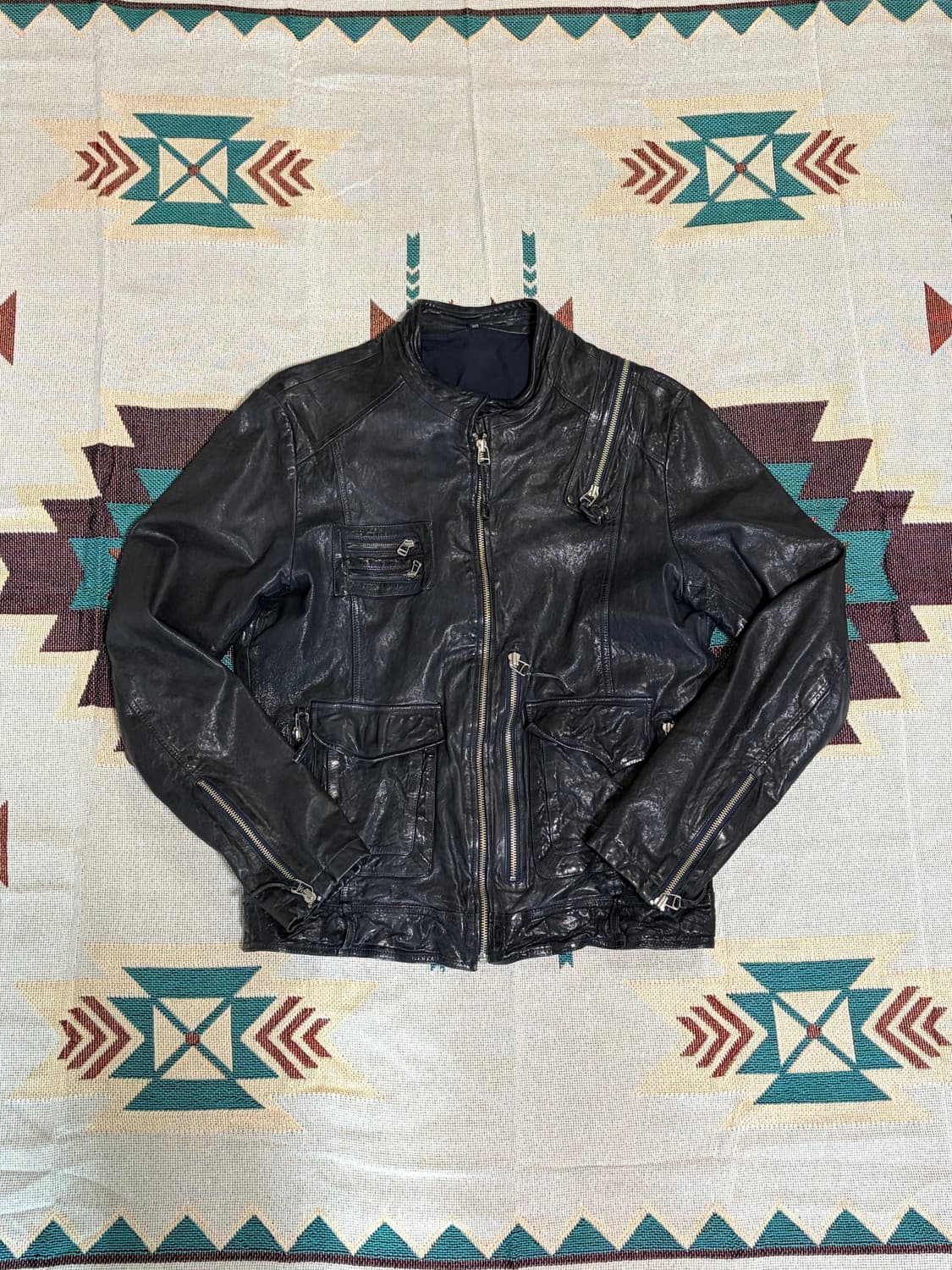 이태리 리얼레더 바이커 카페레이서 자켓 상품이미지1