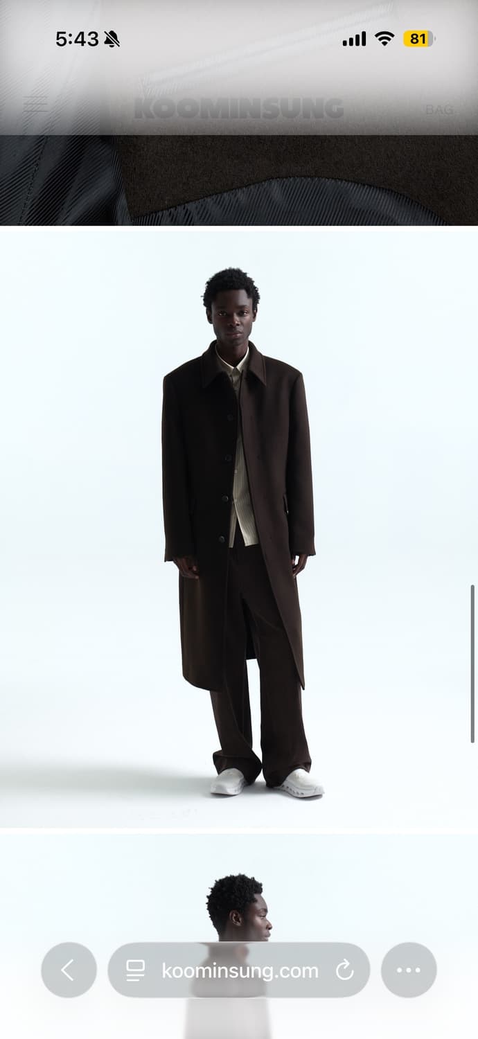 구민성 25fw 맥코트 다크브라운 색상 L사이즈 상품이미지2