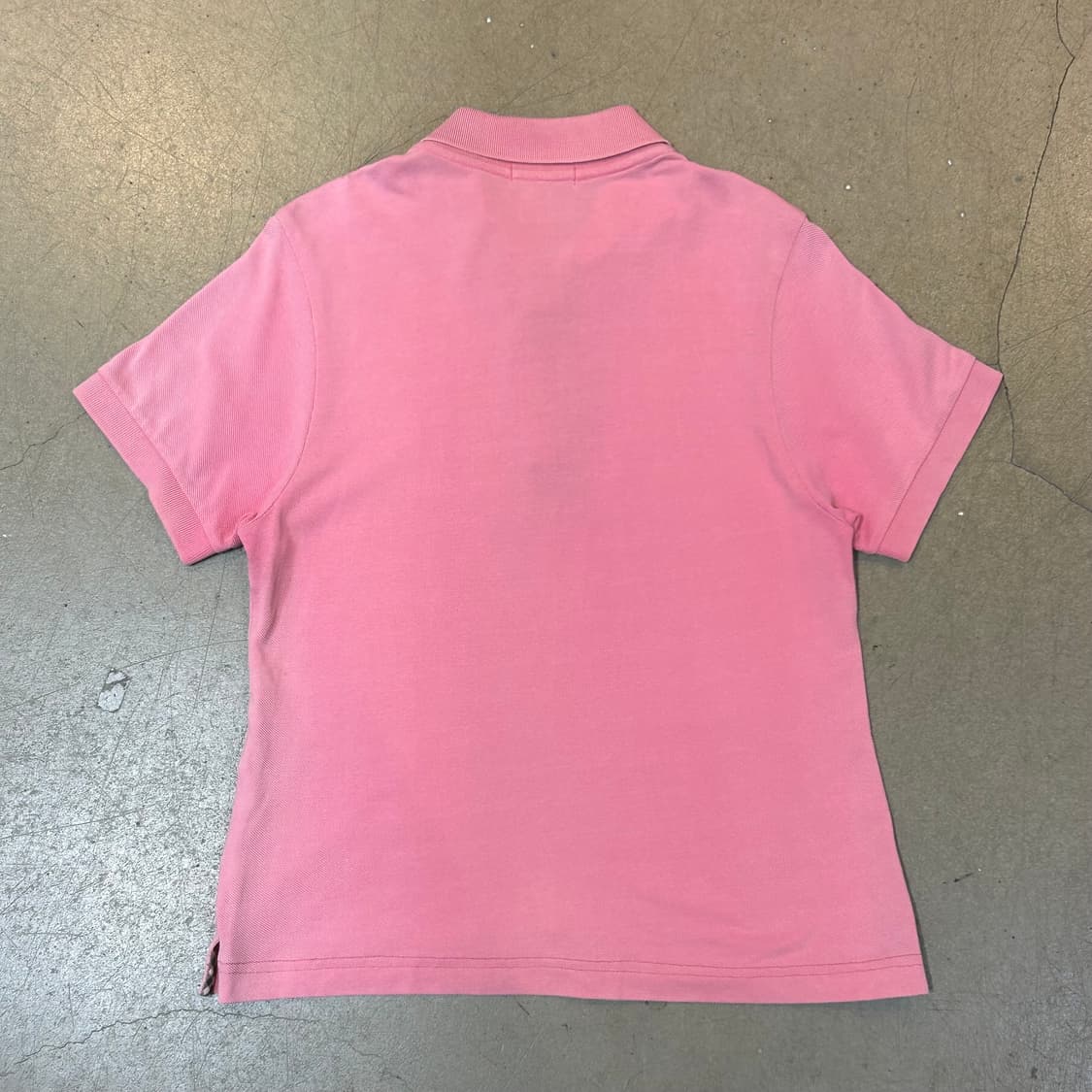 S 버버리 여성용 슬림핏 핑크 반팔 카라티 상품이미지3