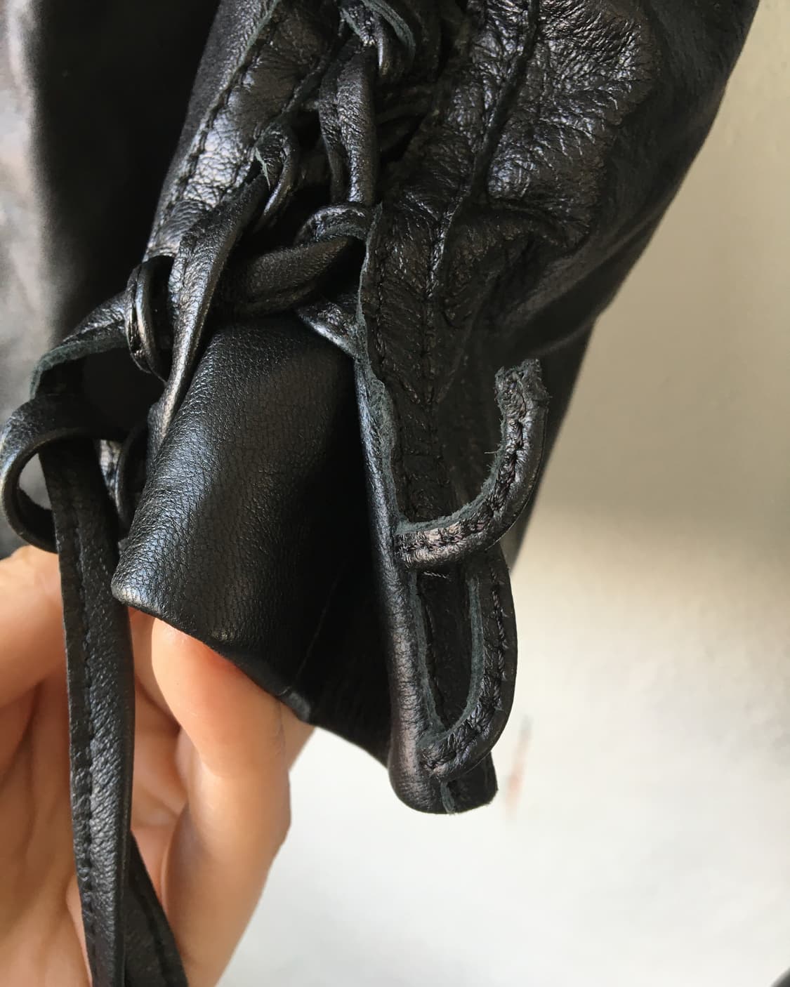 Side lace up point lamb leather jacket 상품이미지4