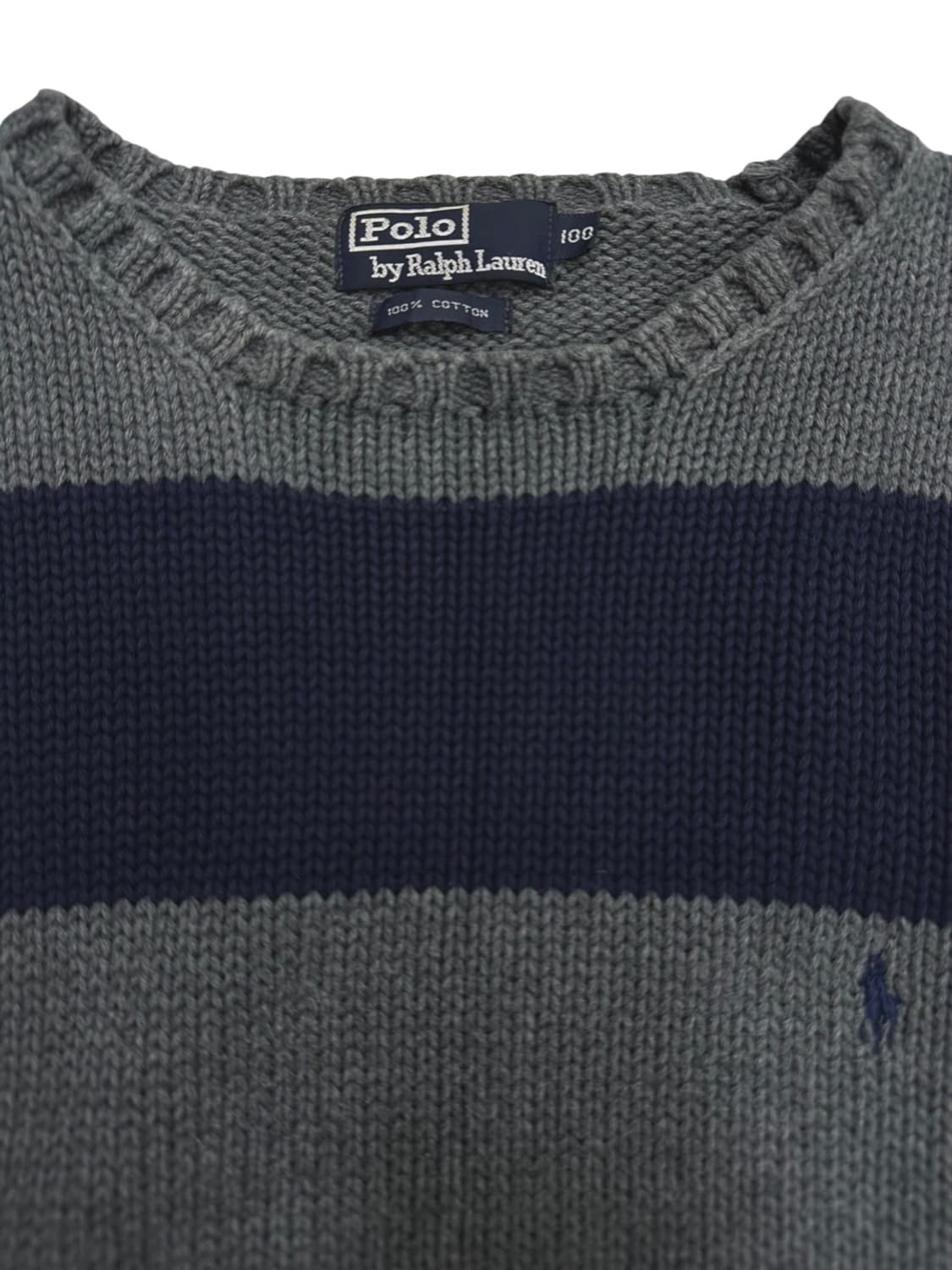 00s 폴로 줄무늬 니트 그레이&네이비 (L) 상품이미지3