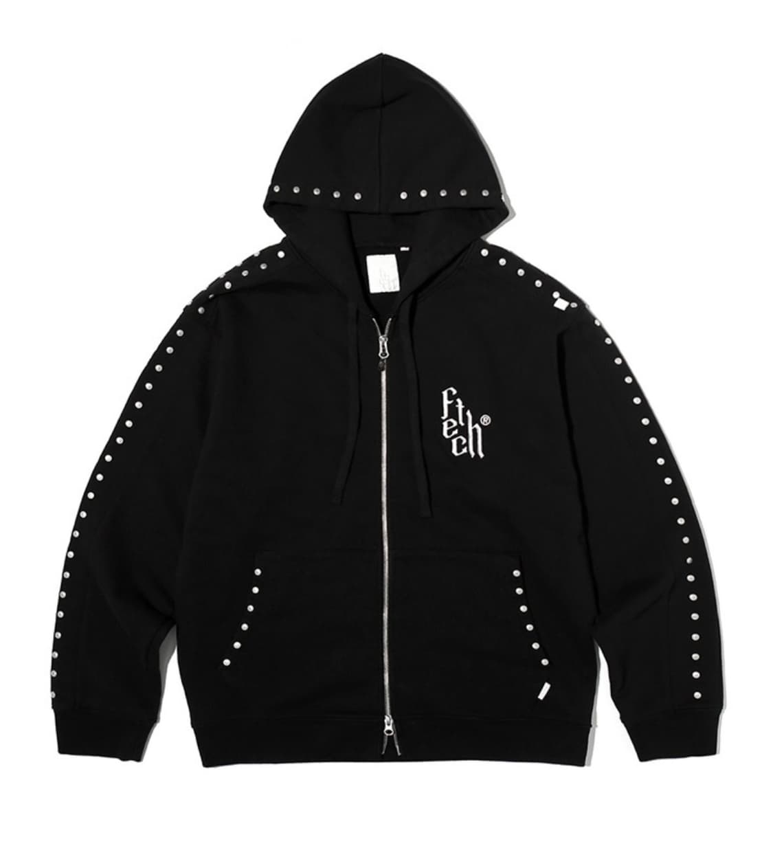 FETCH LOGO STUDDED hooded zip-up 상품이미지1