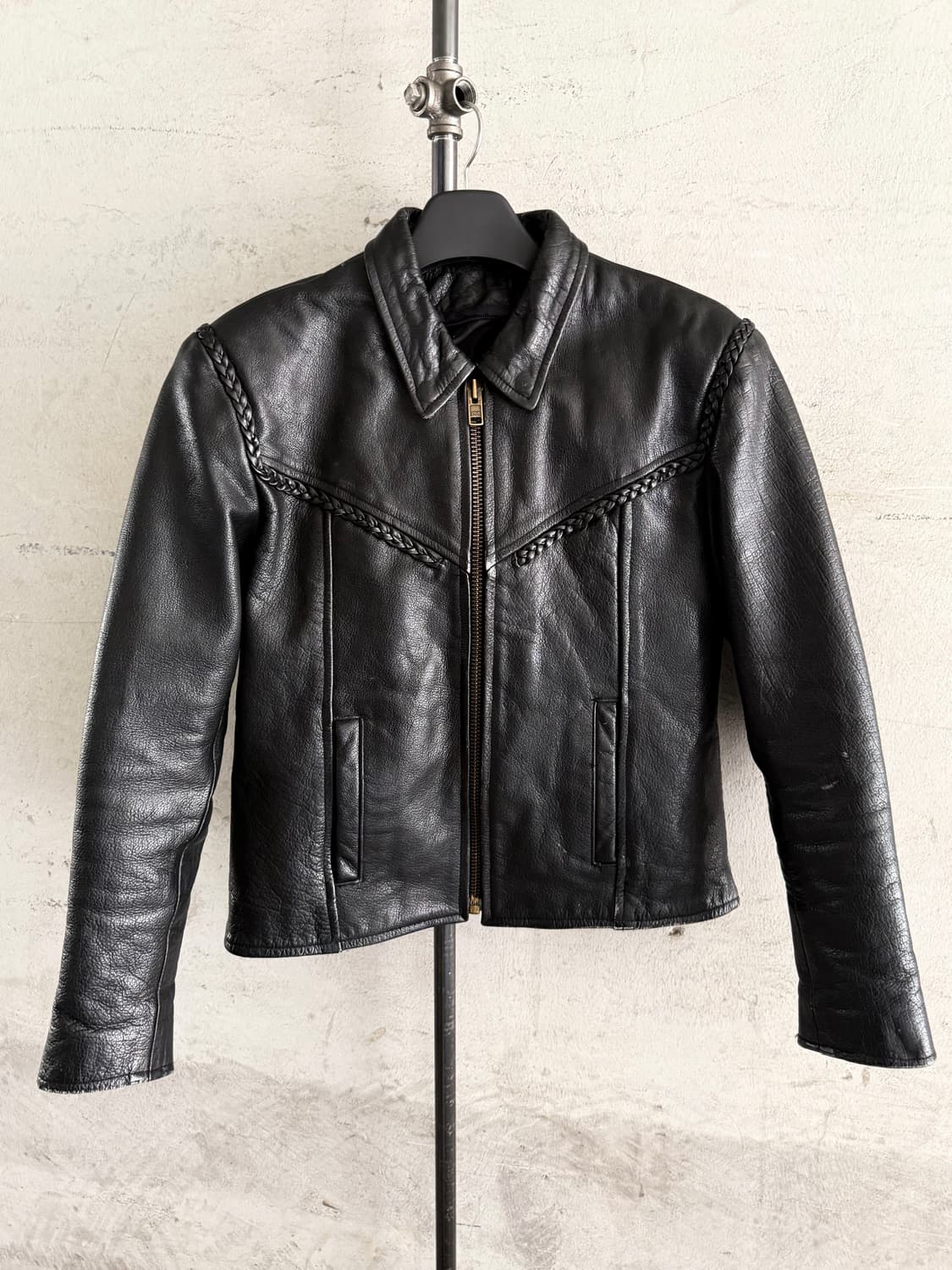 90s Vintage Cowhide Leather Biker Jacket 상품이미지1