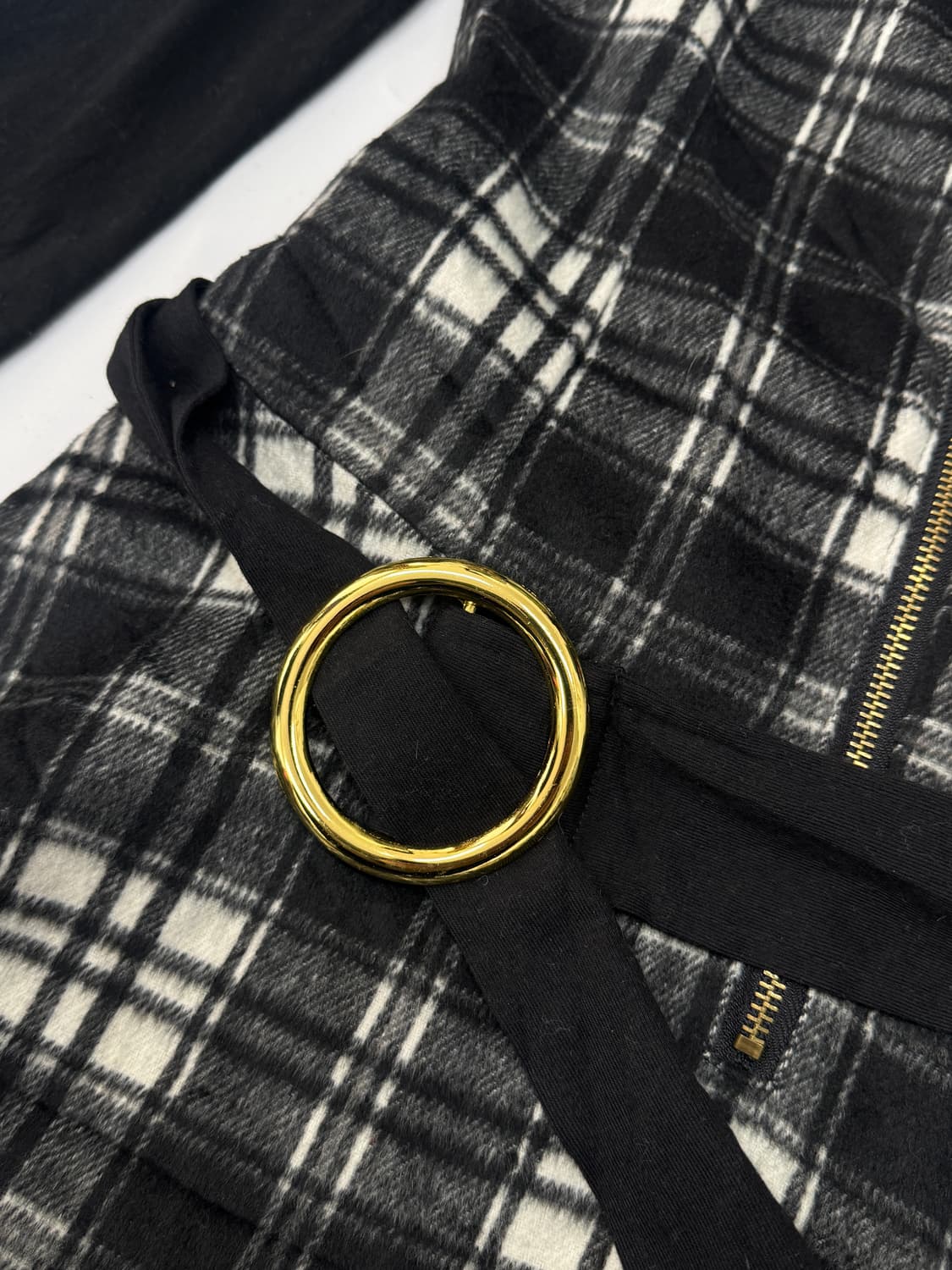 🖤슈슈룬 쇼콜라 오프숄더 원피스🖤체크 벨트 러블리 마계 블랙갸루 상품이미지4