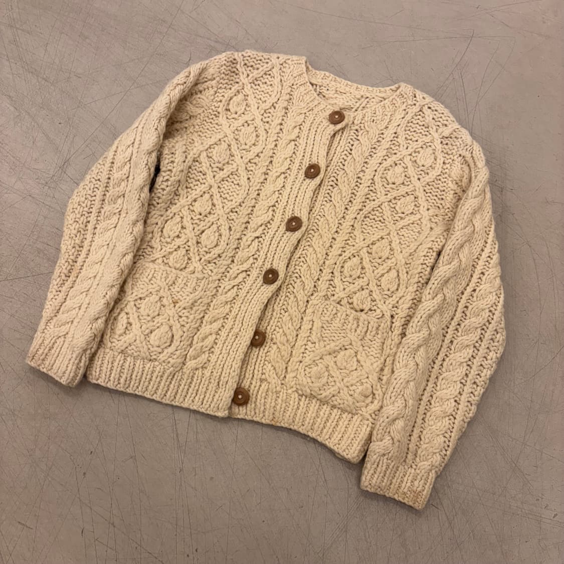 빈티지 케이블 아이보리 스웨터 가디건 상품이미지1
