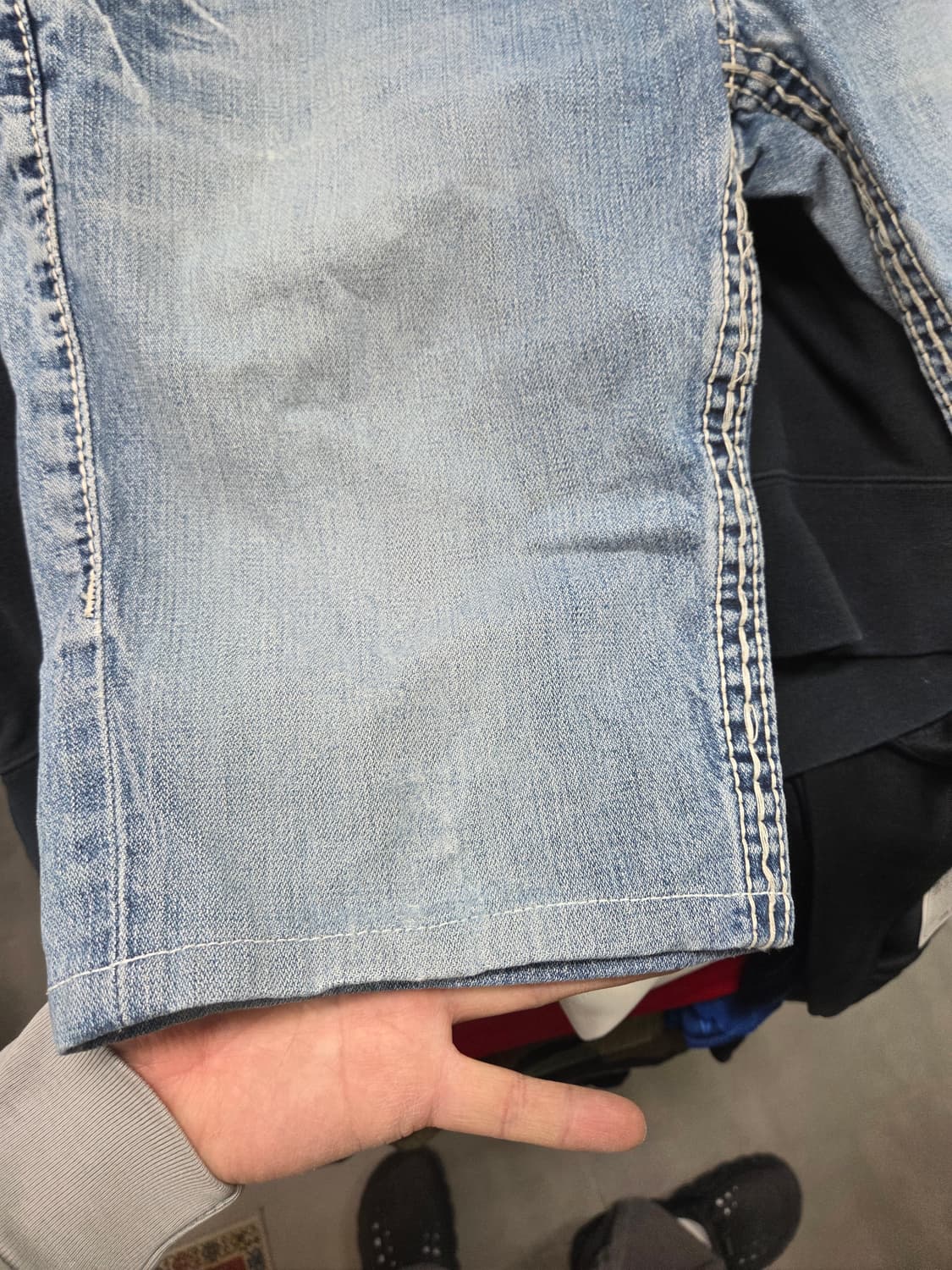 트루릴리전 스티치 커스텀 데님반바지 30 상품이미지6