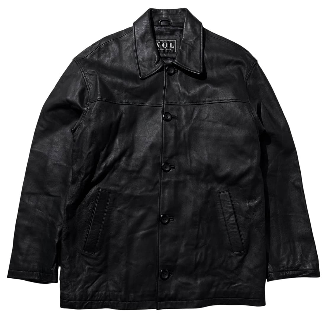 NOL 램스킨 레더 싱글 레더 카코트 자켓 블랙 상품이미지1