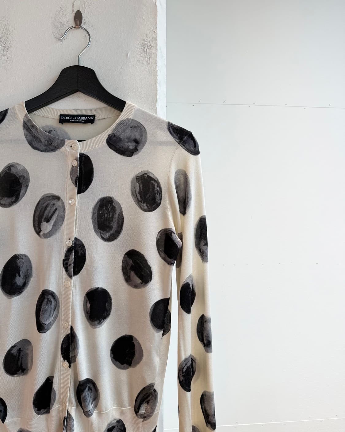 돌체앤가바나 오프 화이트 브러시 스트로크 프린트 실크 가디건  상품이미지5