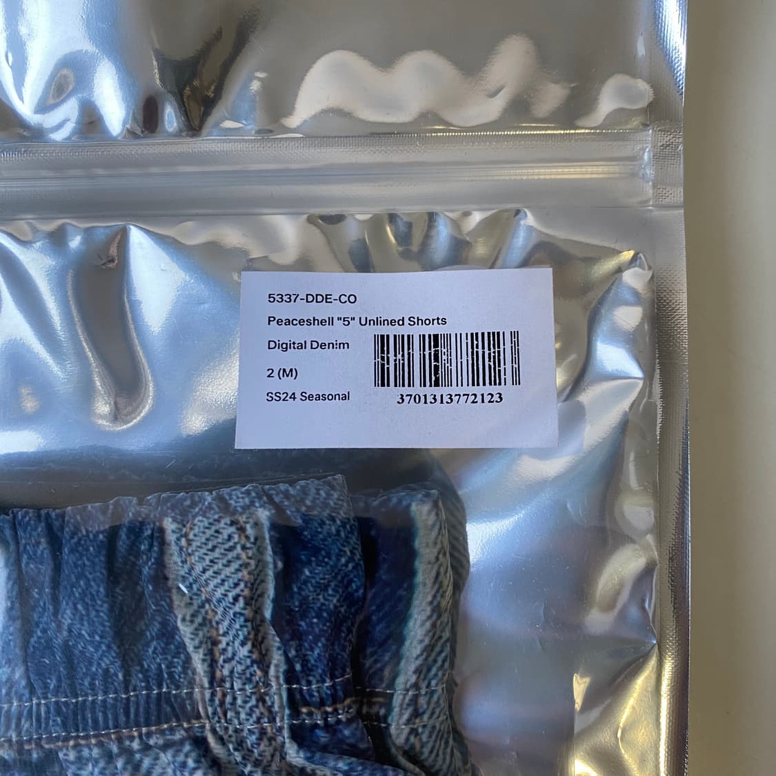 [M] 새티스파이 피스쉘 5인치 언라인드 쇼츠 디지털 데님 상품이미지10