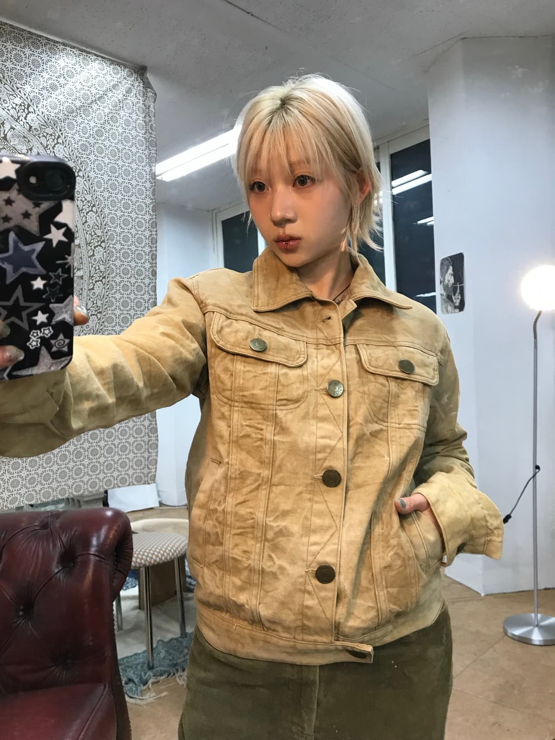 디스퀘어드 빈티지 베이지 데님 트러커 자켓 상품이미지1