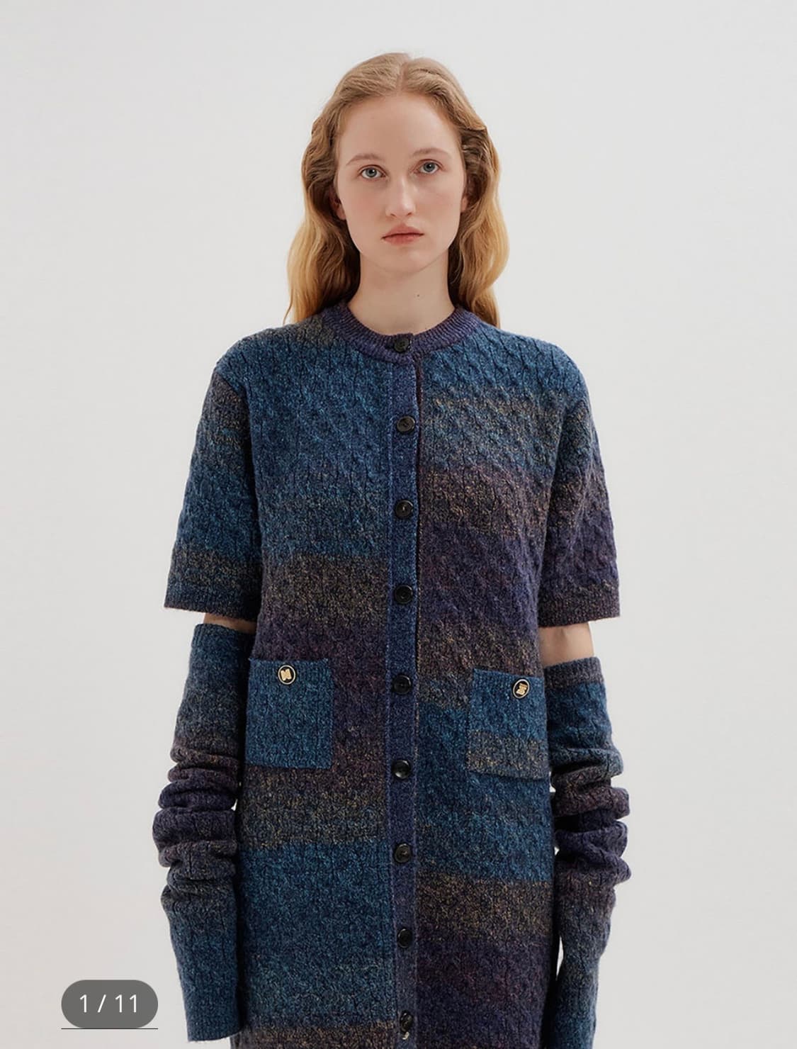 EENK 잉크 니트원피스+암워머 세트 상품이미지1