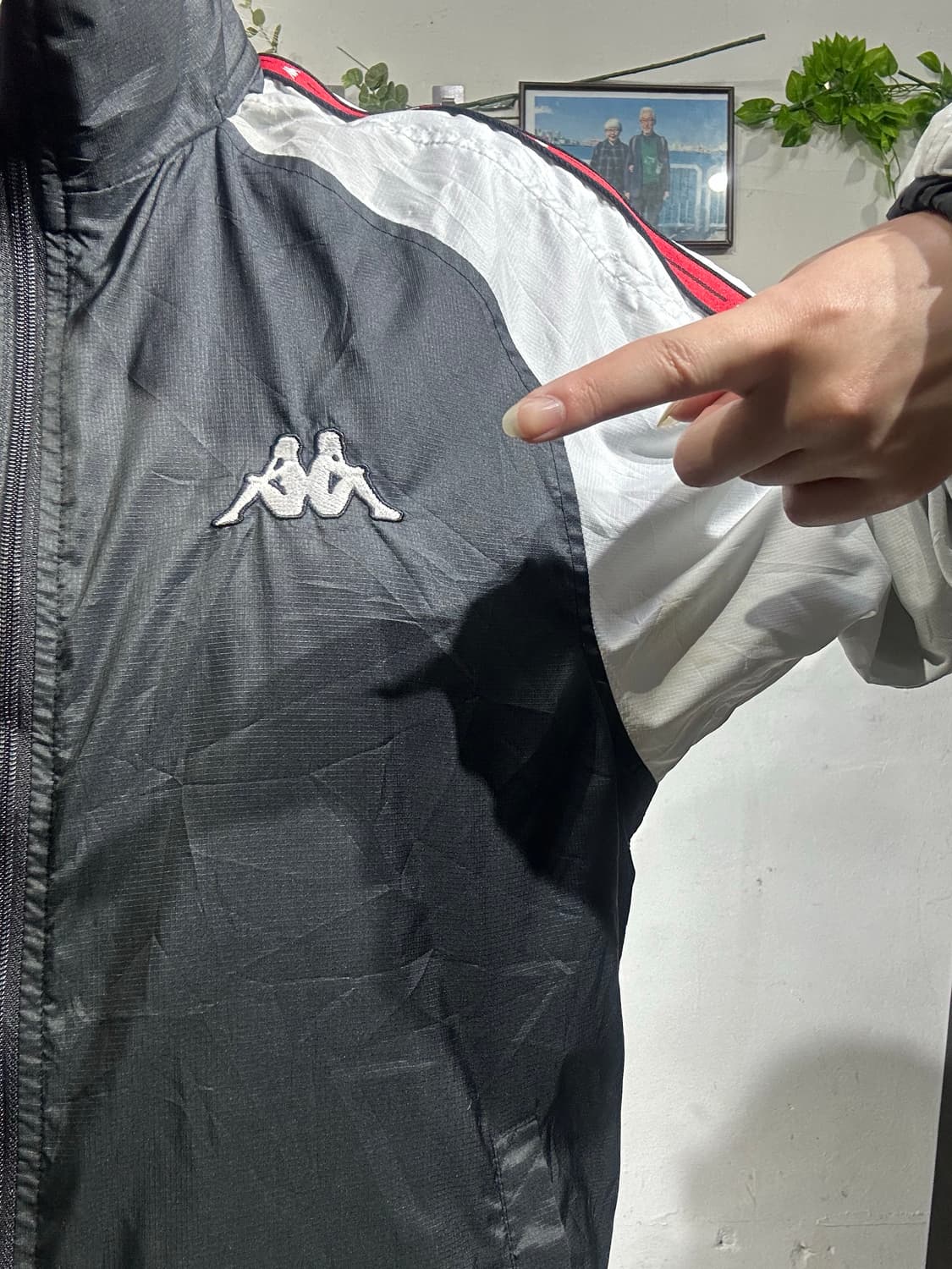 카파 블랙 화이트 바람막이 자켓 S 상품이미지4