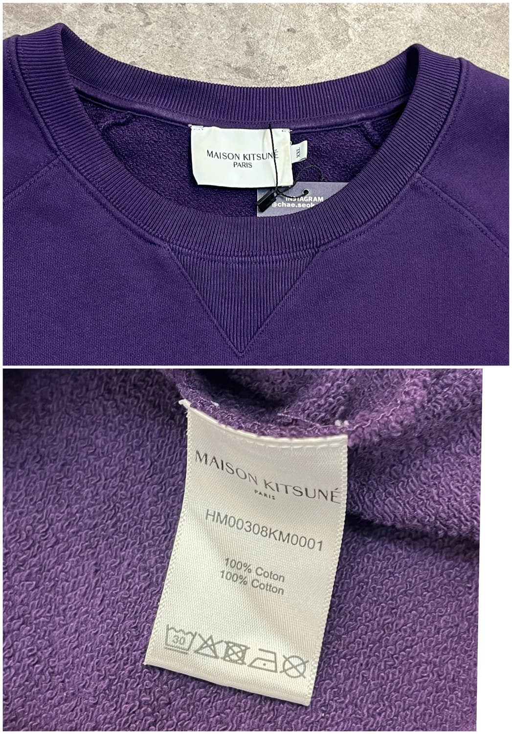 메종키츠네 맨투맨 퍼플 2XL #csz2658 상품이미지4