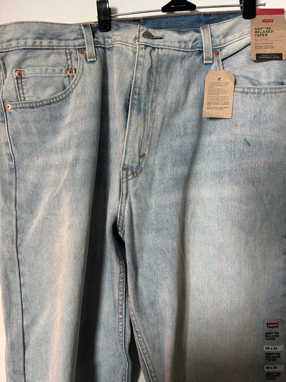 리바이스 페인팅 연청 데님팬츠 550 38사이즈 새제품 상품이미지4