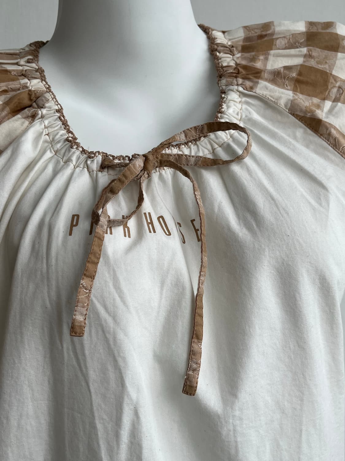 PINK HOUSE 브라운 체리 체크 블라우스 상품이미지3