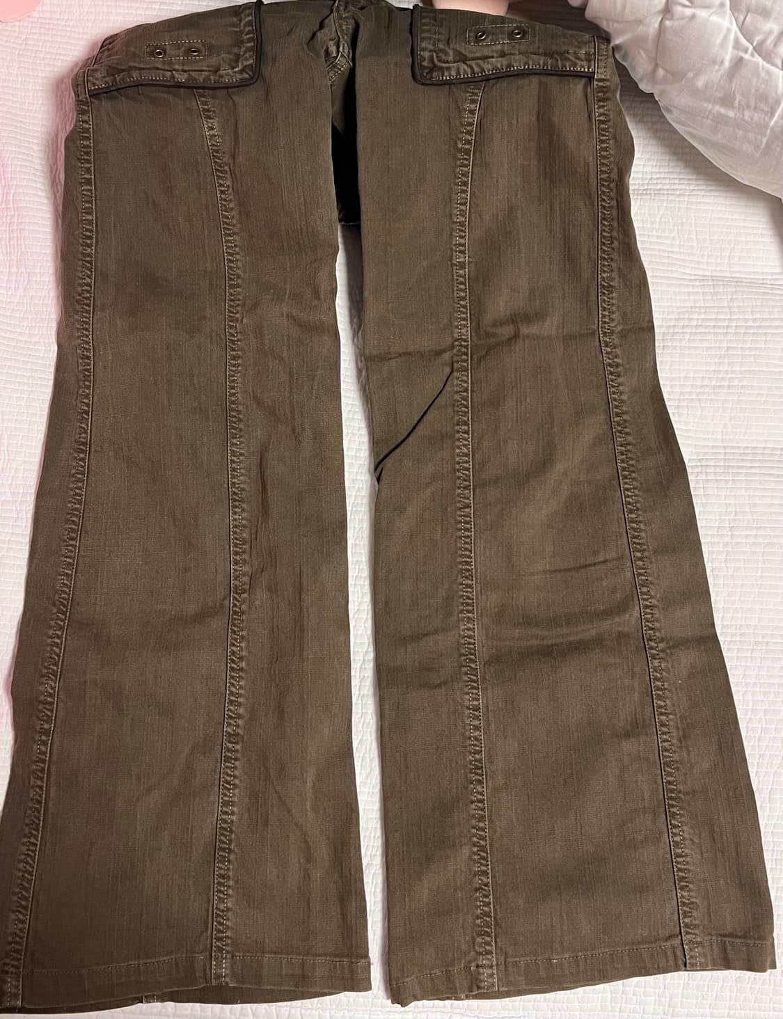 카키 브라운 로우라이즈  빈티지 부츠컷 상품이미지4