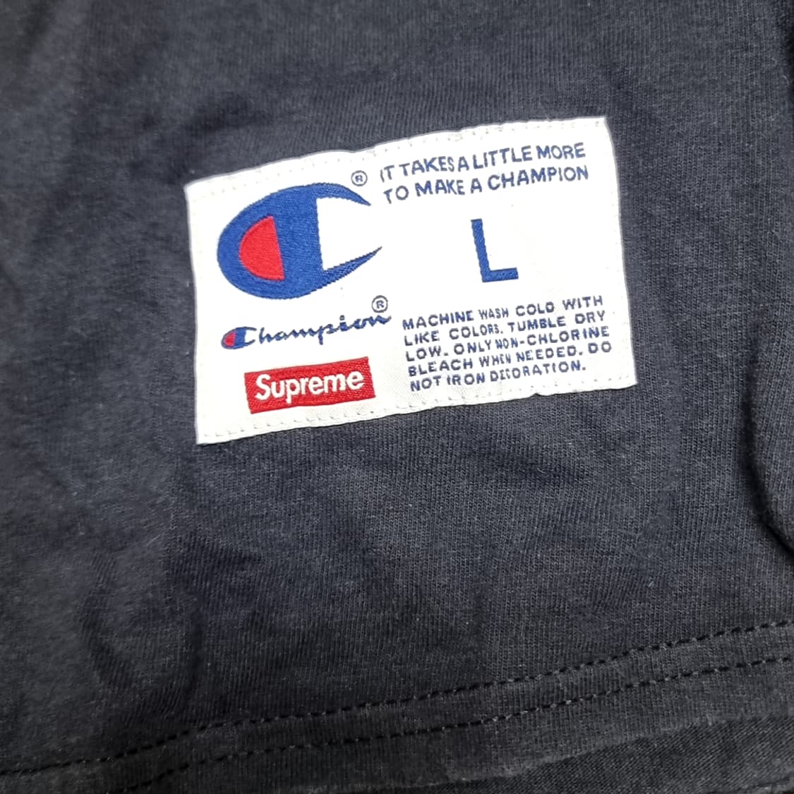 챔피온 블랙 긴팔티 L 슈프림 콜라보 상품이미지3