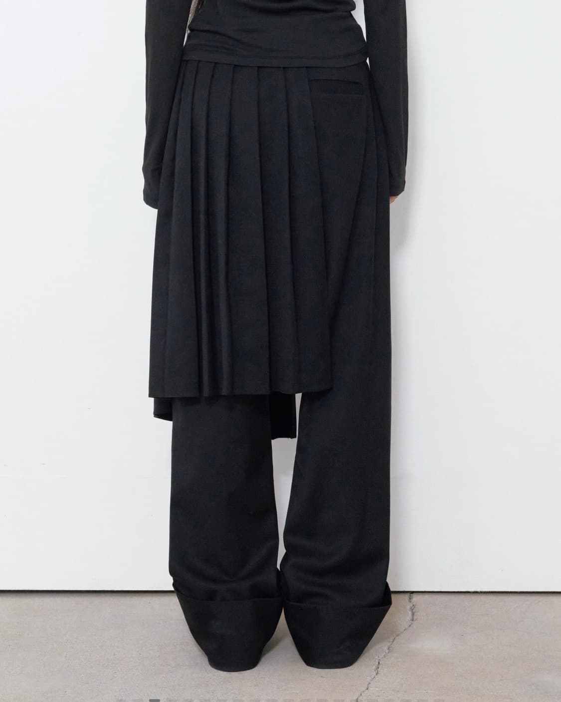 보헤미안 서울 벨트 셋업 와이드 팬츠 블랙 상품이미지3