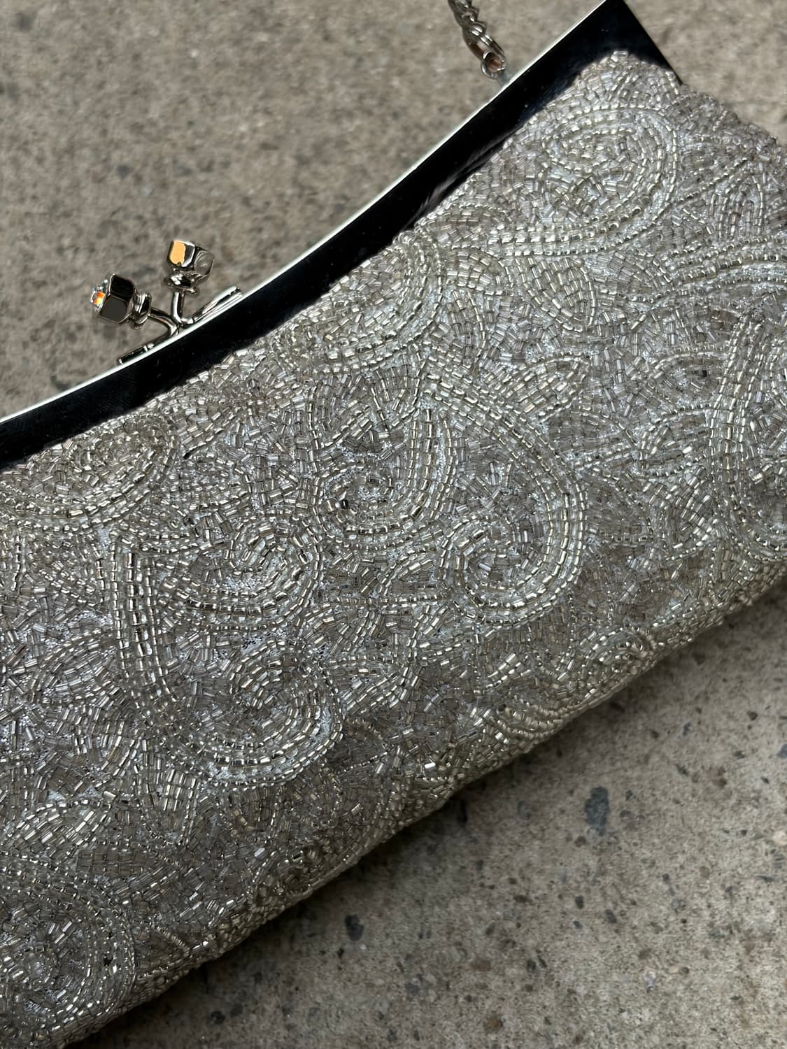 silver frame beaded party bag  상품이미지2