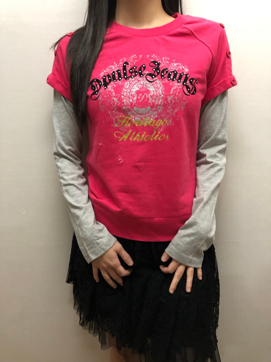 빈티지 핑크 와투케 레이어드 탑 상품이미지1