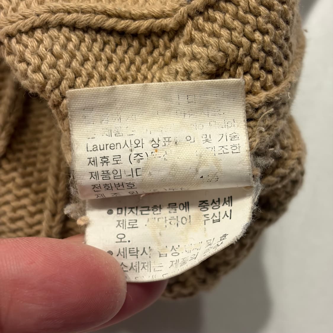 [105] 폴로 랄프로렌 v넥 케이블 니트 베이지 C153 상품이미지8