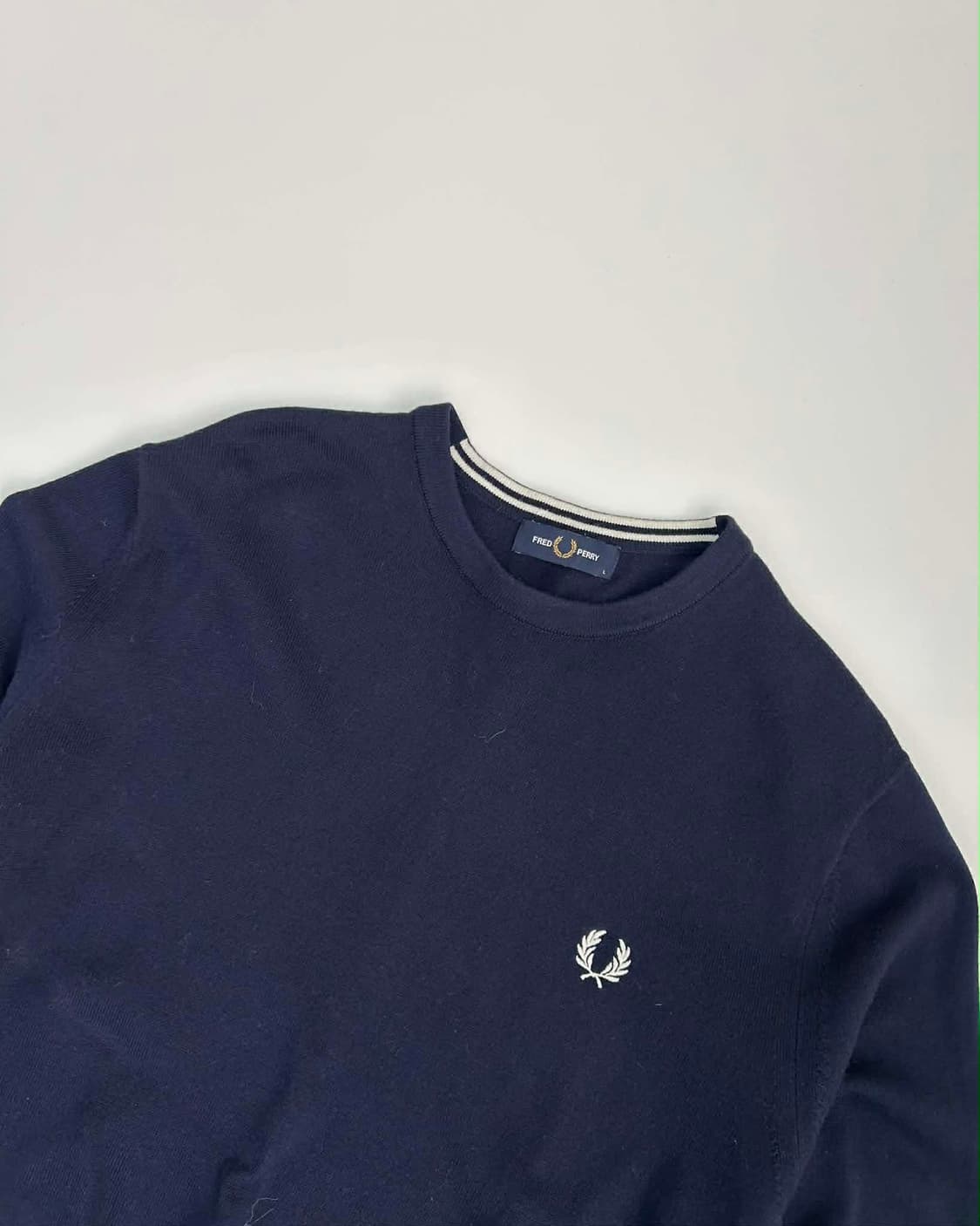 [L] 프레드페리 21FW 메리노울 크루넥 니트 스웨터 상품이미지6