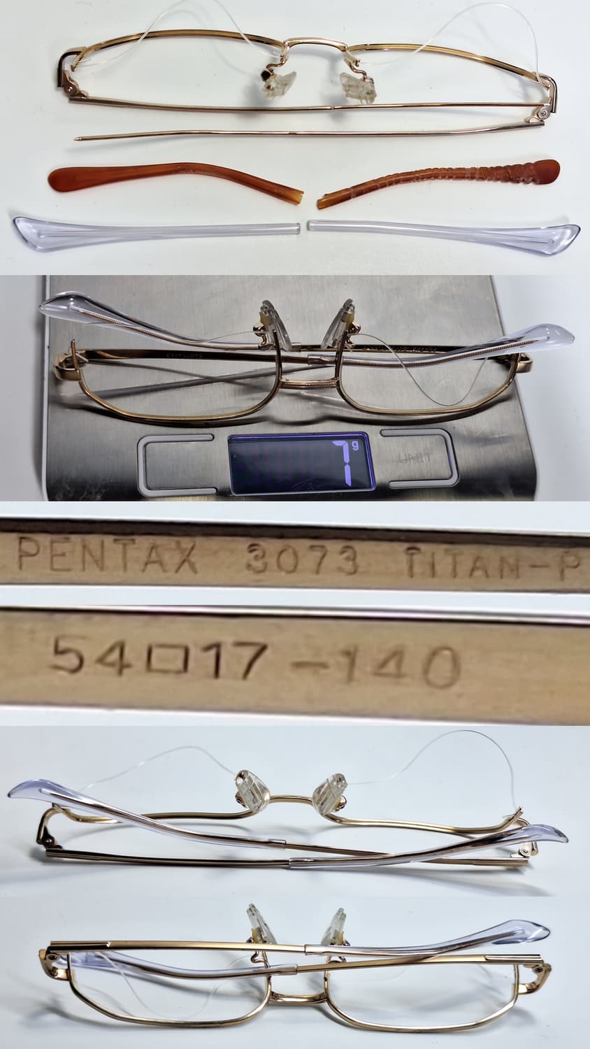 90s 일본 빈티지 펜탁스 pentax 3073 티타늄 반무테 안경테 상품이미지3