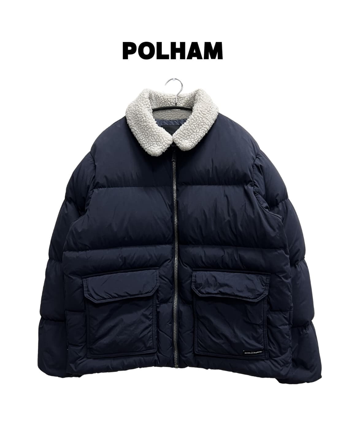 (L) 폴햄 덕다운 셰르파 패딩 네이비 상품이미지1