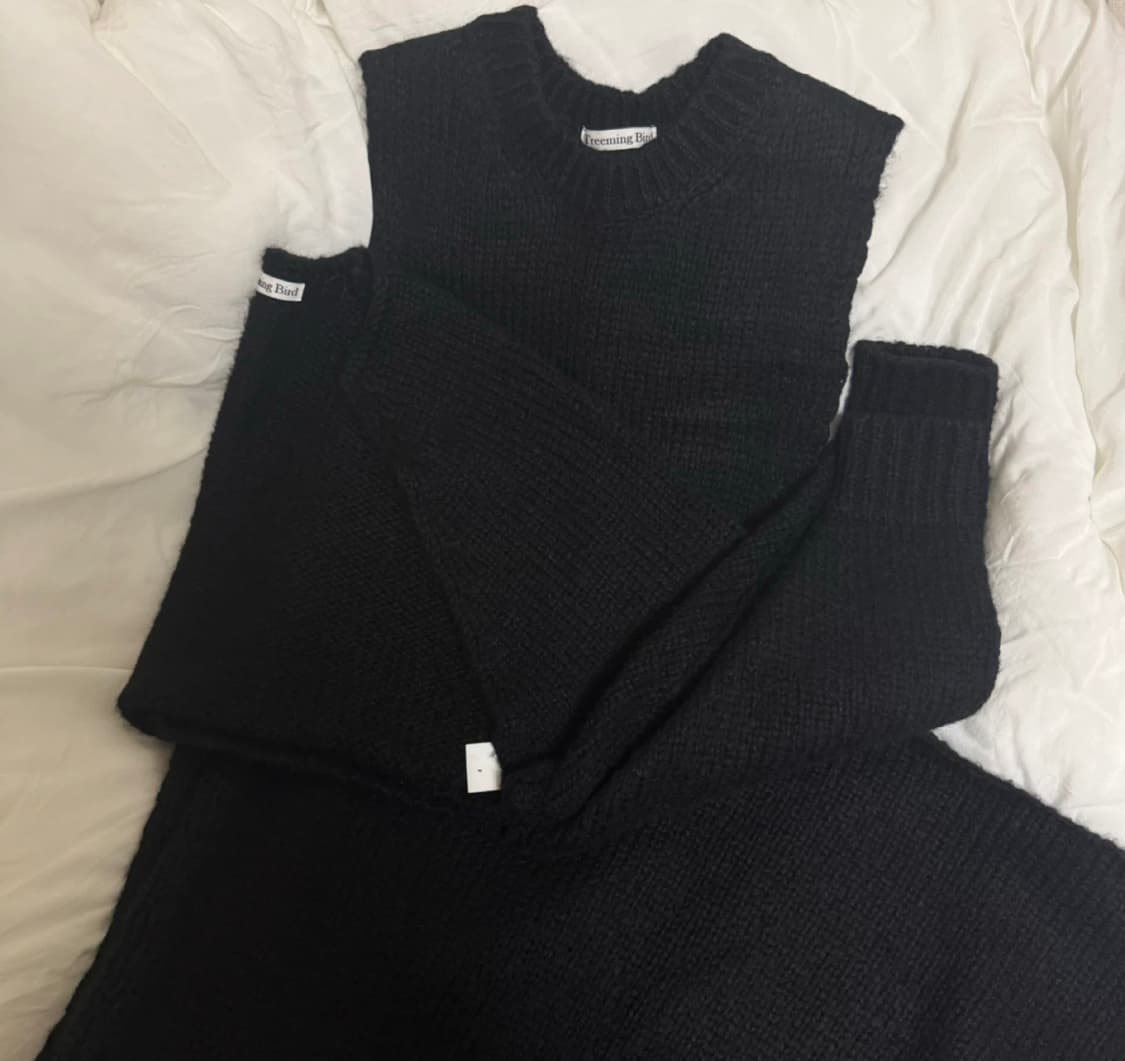 트리밍버드 니트 원피스 볼레로 셋업 상품이미지3