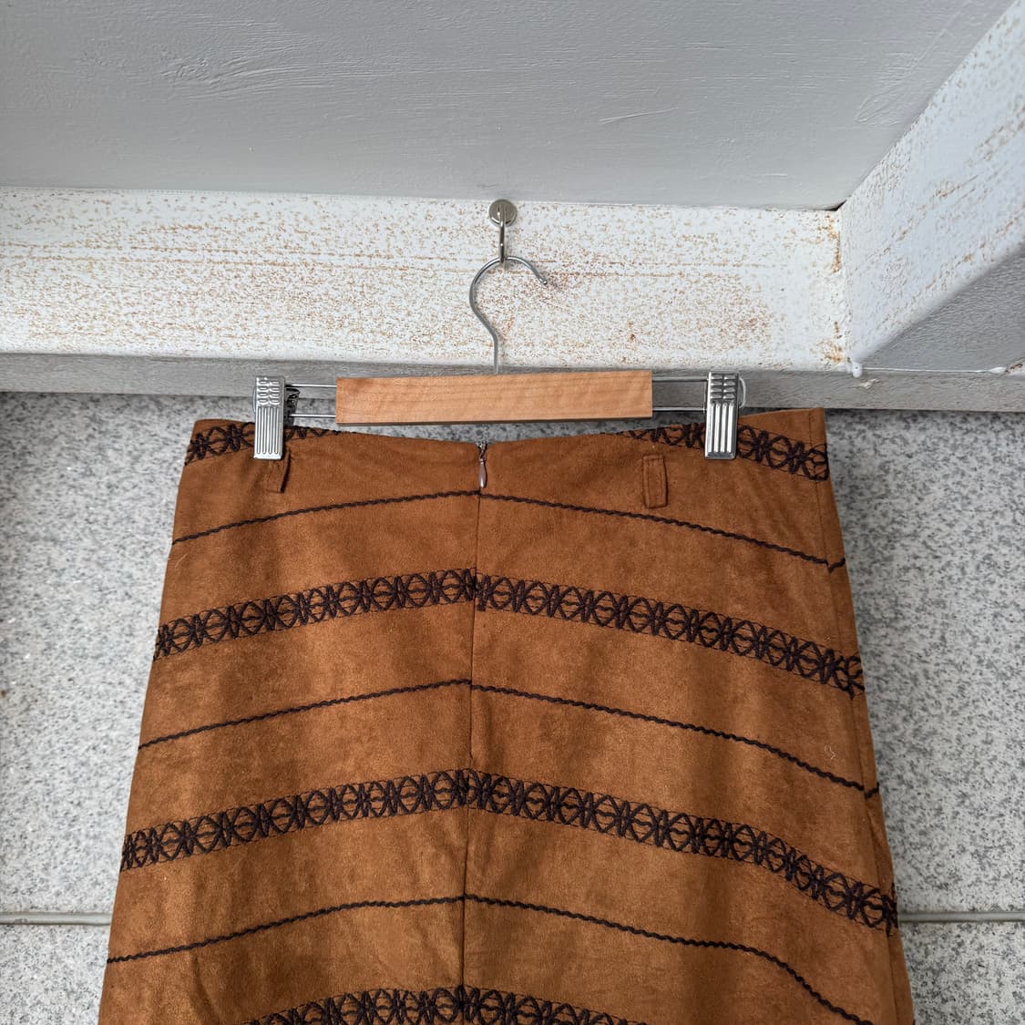 VTG JPN 웨스턴 스웨이드 미디 스커트 상품이미지5