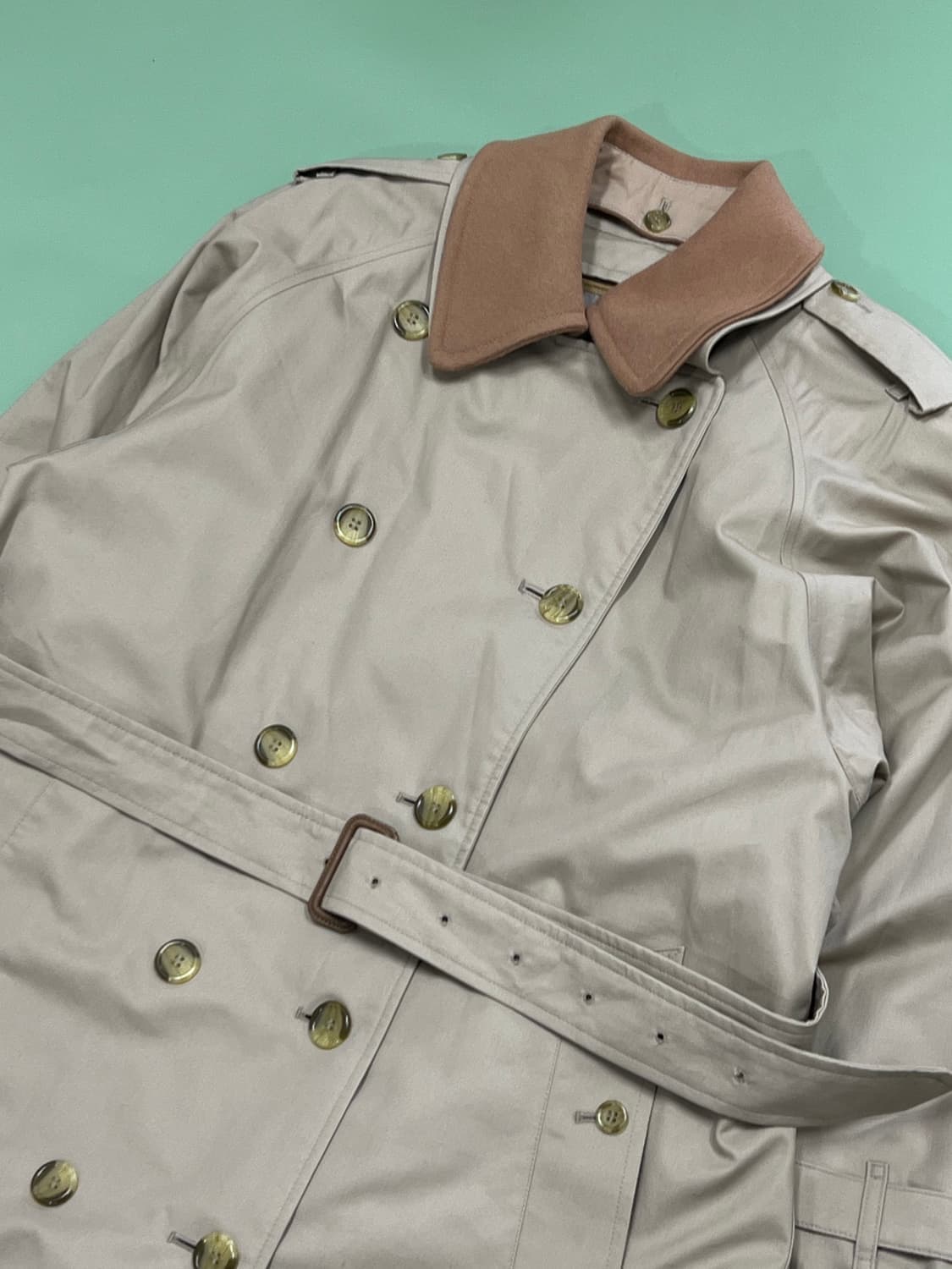 버버리 90s 우먼스 코튼 트렌치 롱 코트 (카라 라이너,라이너 포함) 상품이미지3