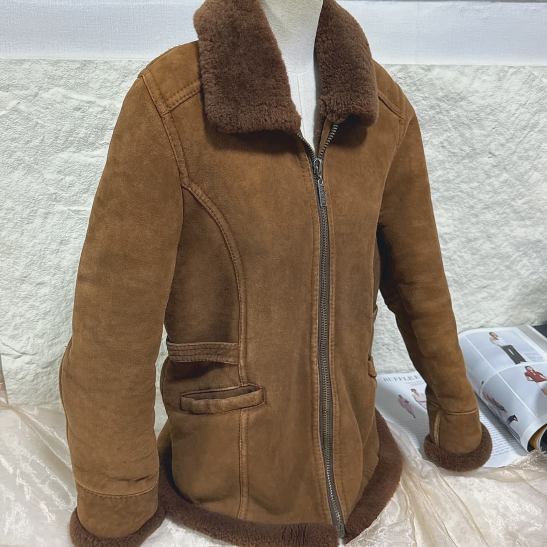 빈티지 양가죽 메리노 양털 무스탕 상품이미지2