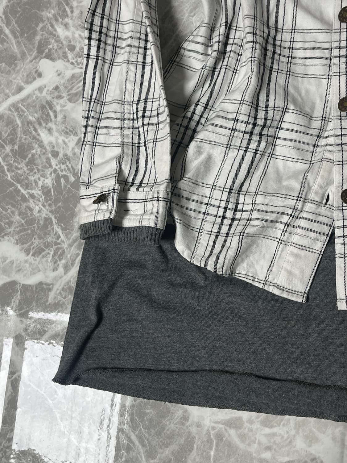 (Goddess)2way sleeve check shirts 상품이미지4