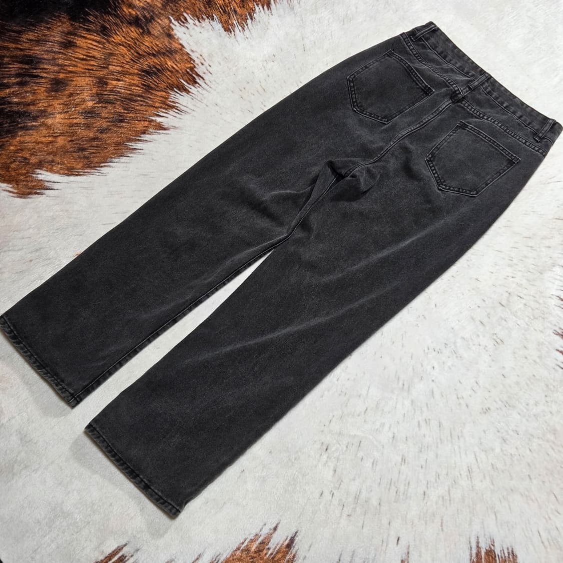 빈티지 그레이 흑청 데님 와이드팬츠 상품이미지4