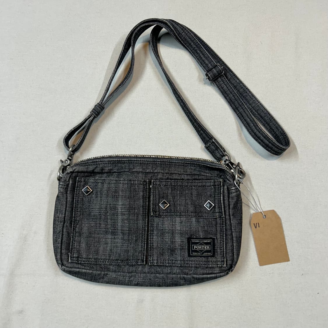 요시다 포터 온스 코튼 흑청 데님 숄더백 크로스백 V3 상품이미지1