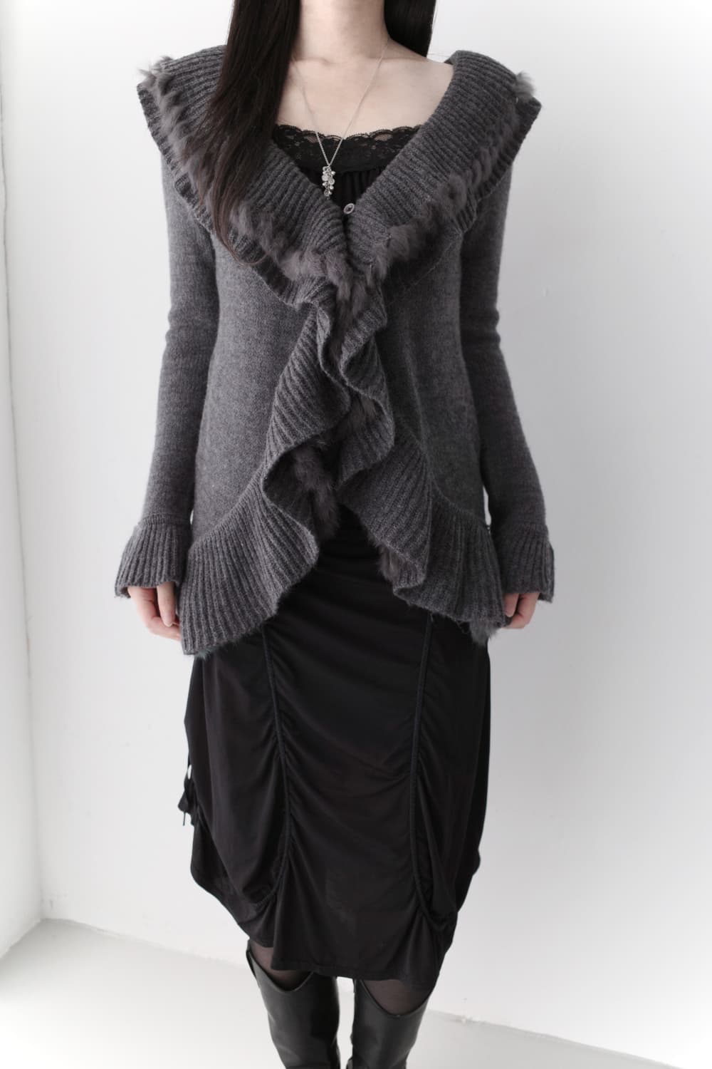 fur frill cardigun 상품이미지6