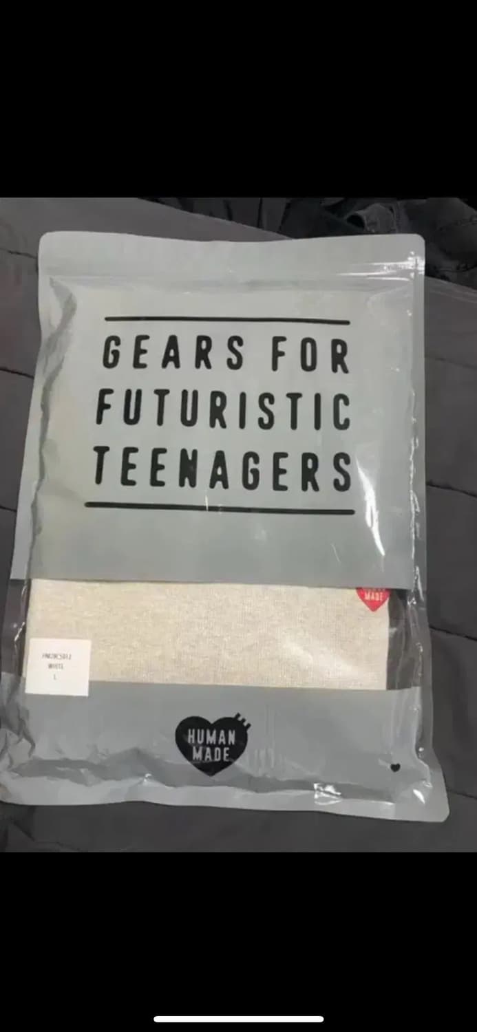 [새상품] 휴먼 메이드 래글런 롱슬리브 티셔츠 화이트 판매 상품이미지4