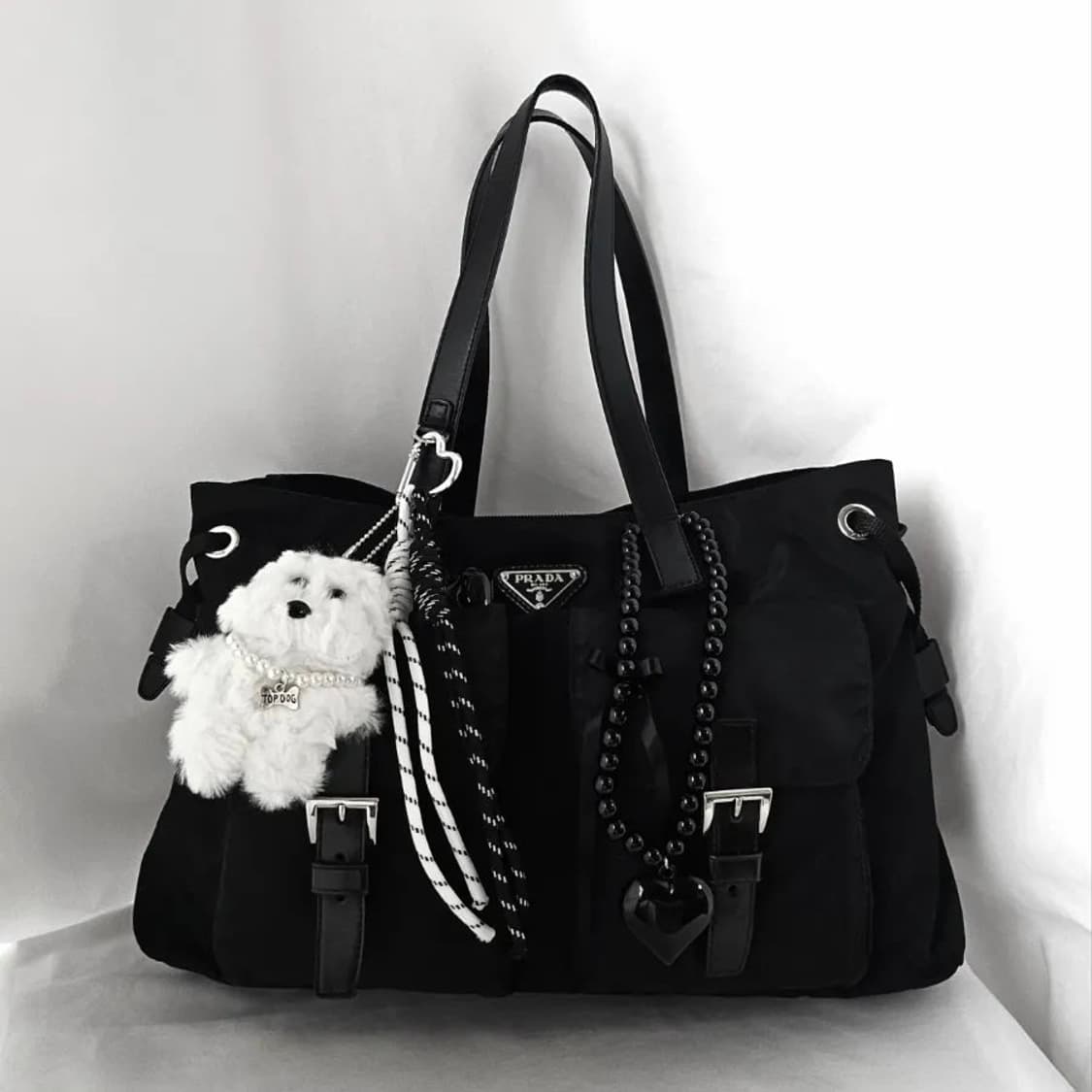 [정품 PRADA] 프라다 투포켓 나일론 숄더백 쇼퍼백 상품이미지1