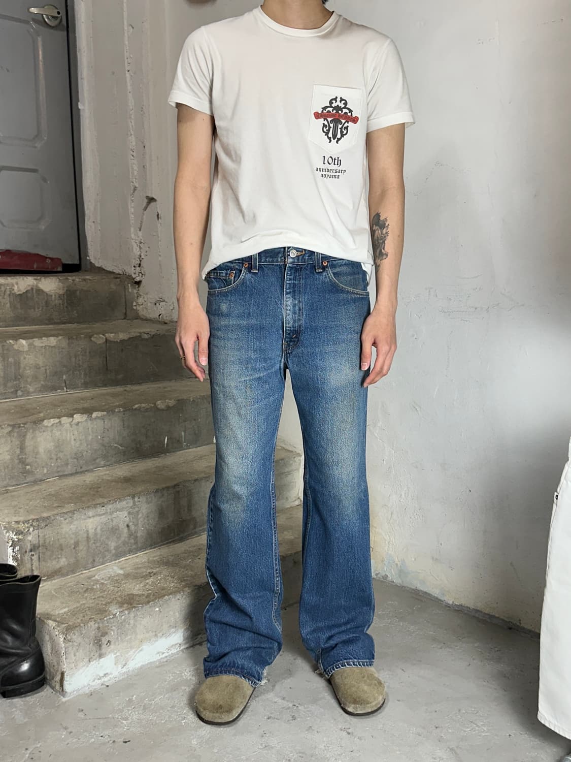90's USA Made 빈티지 리바이스 517 레드탭 부츠컷 플레어진 상품이미지3