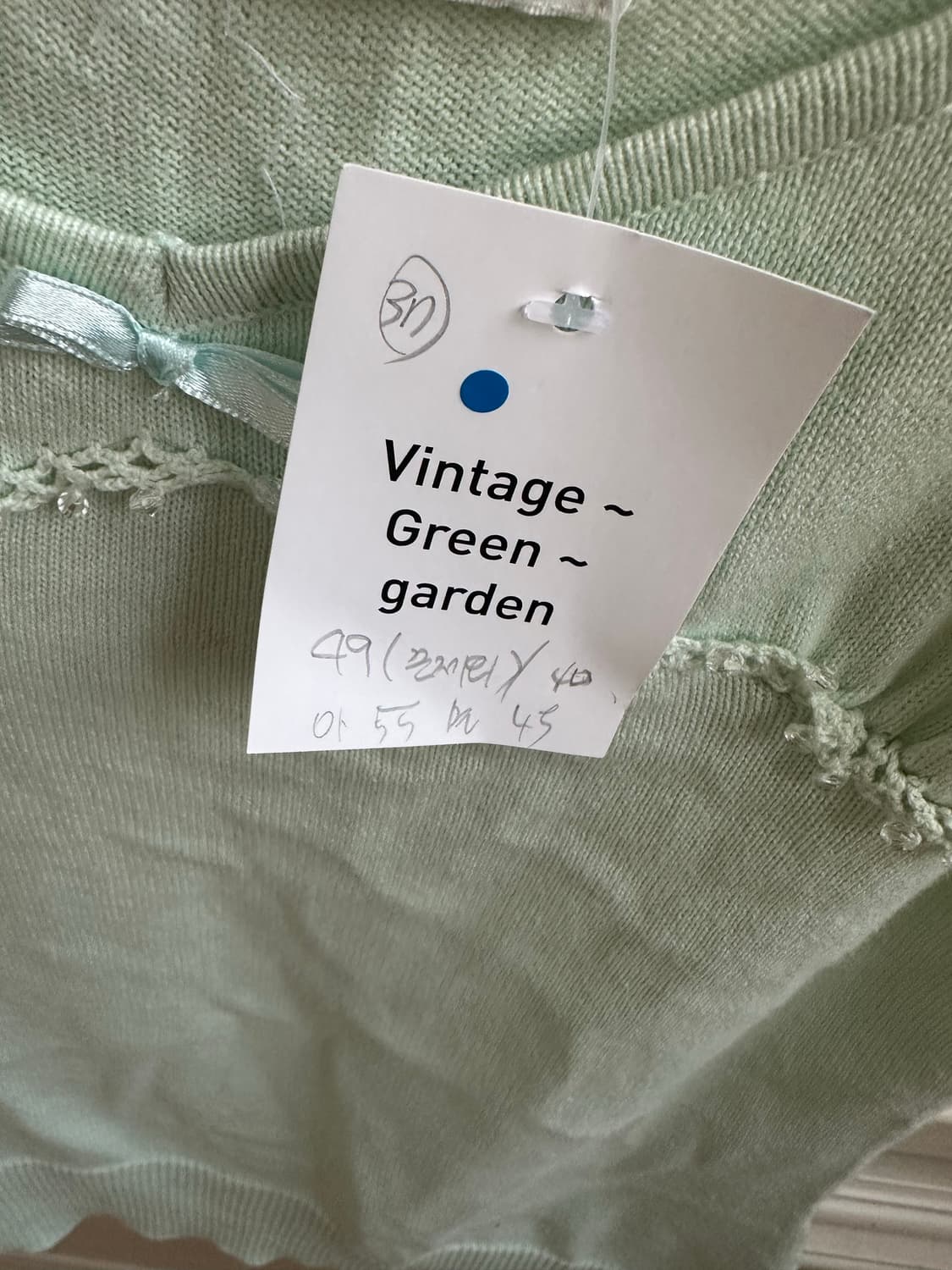 빈티지 민트 민소매 나시 니트 상품이미지3