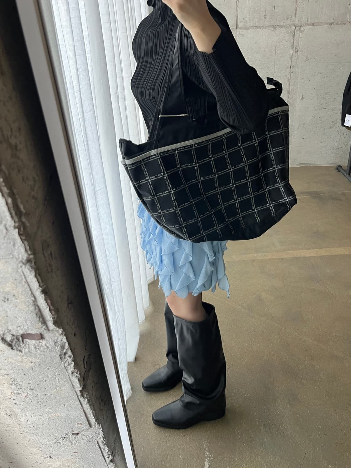 00s Courreges 꾸레쥬 로고 패턴 쇼퍼백 상품이미지7