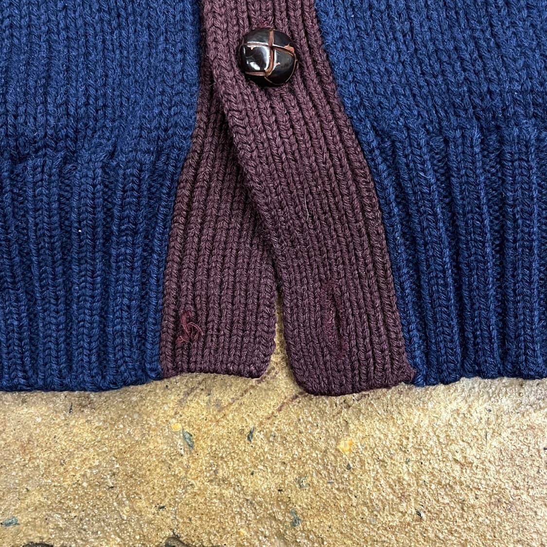 폴로 랄프로렌 네이비 브라운 브이넥 니트 가디건 95 상품이미지7