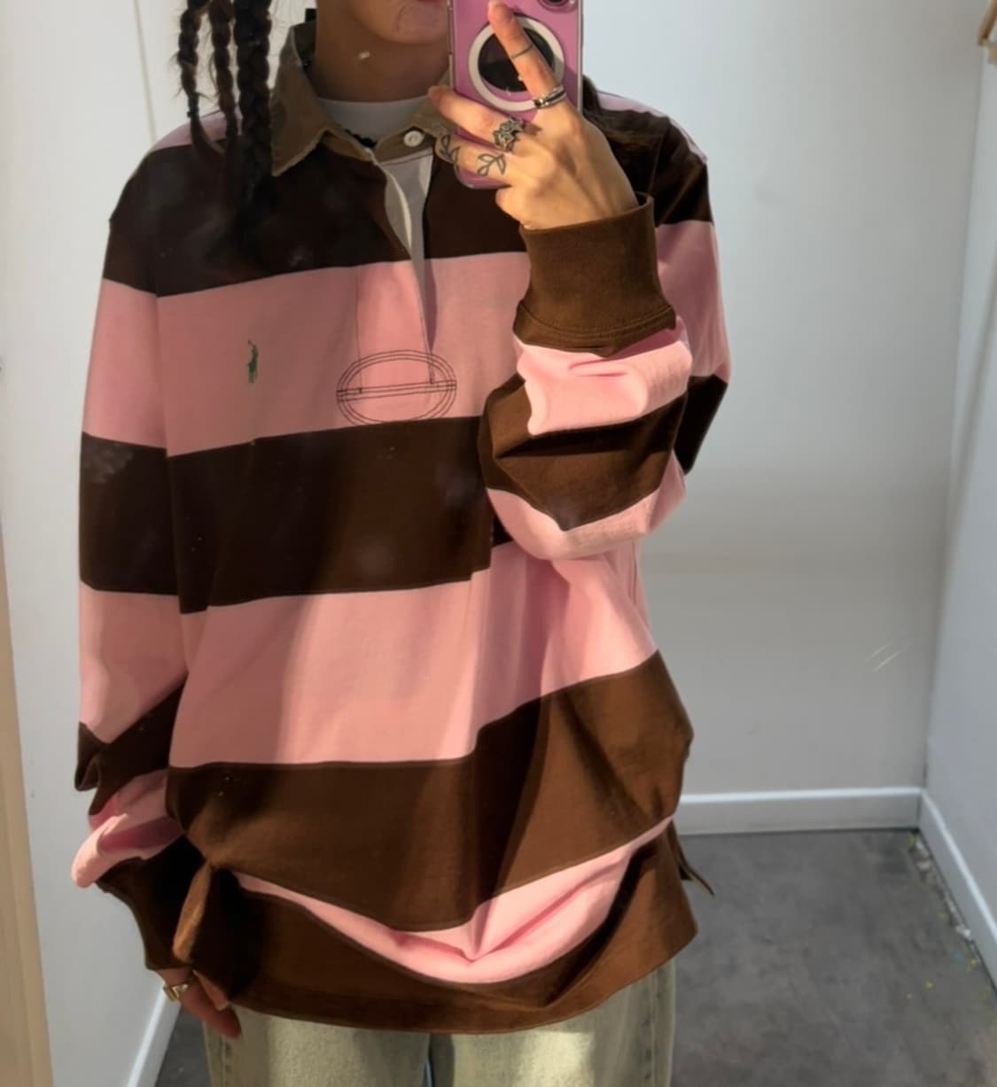 랄프로렌 럭비 폴로 셔츠 다크 브라운 S 상품이미지2