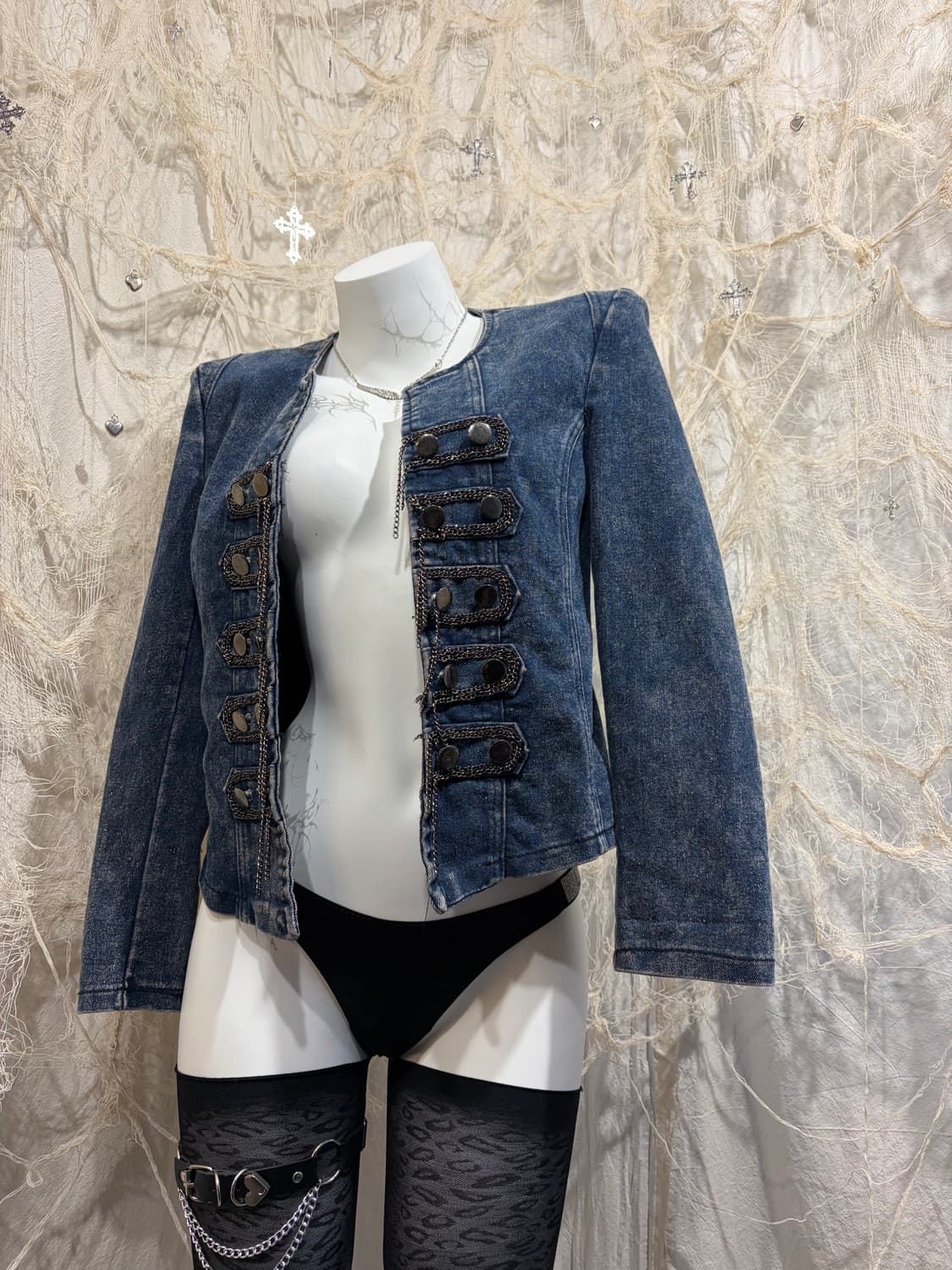 Y2K Chain loop stud detail  jacket 상품이미지4