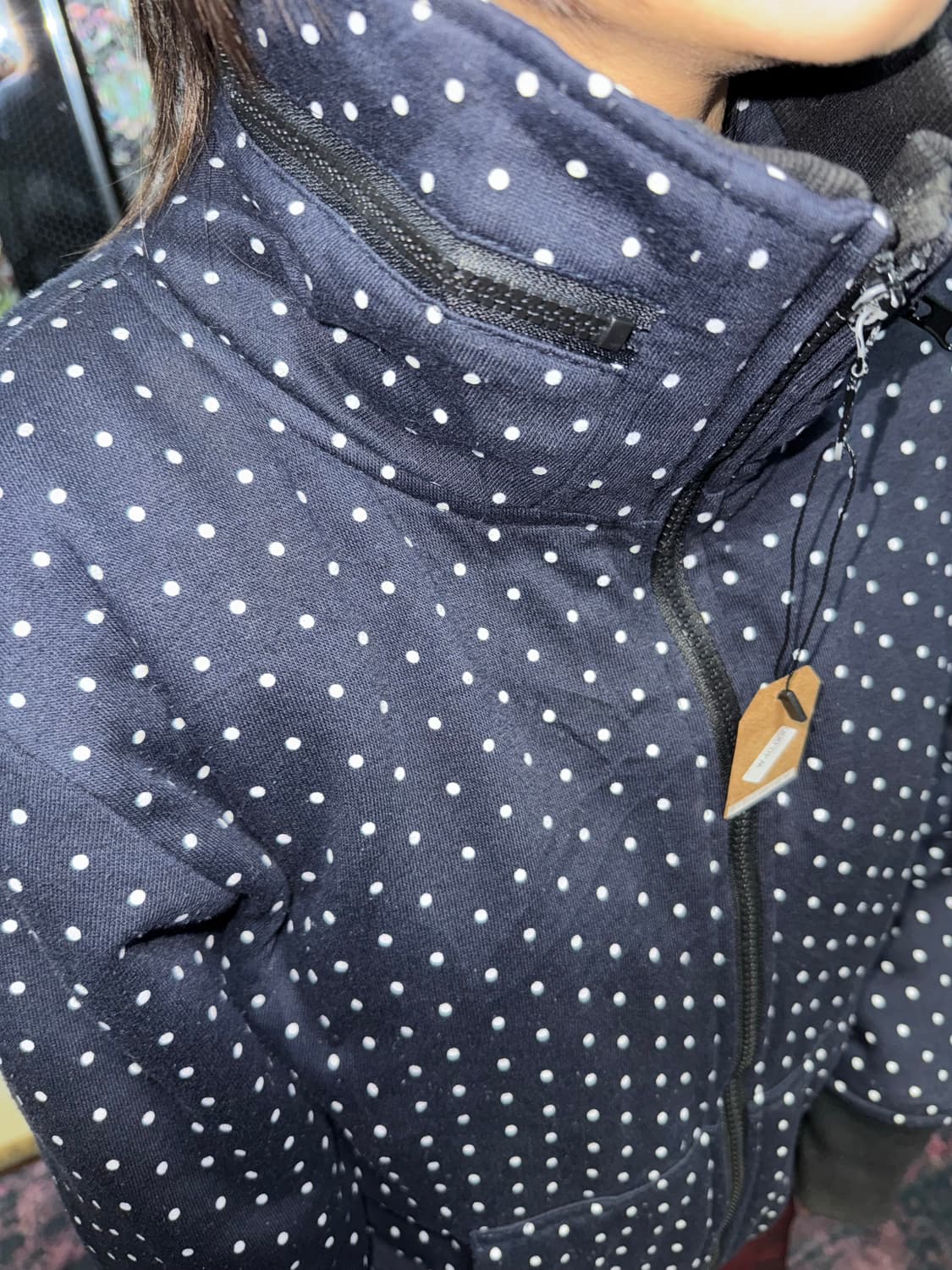 도트 하이넥 기모 집업  상품이미지7