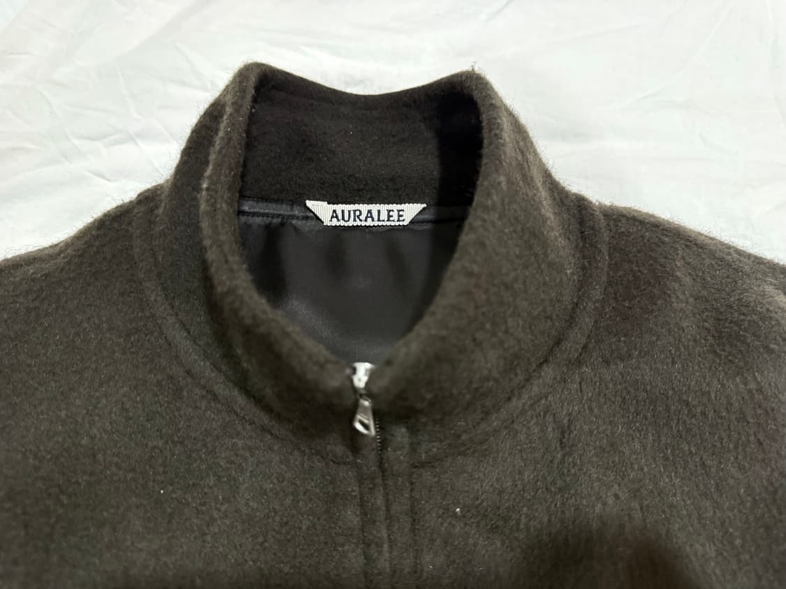 오라리 FW25 베이비카멜 플라넬 집 블루종 브라운 4 상품이미지5