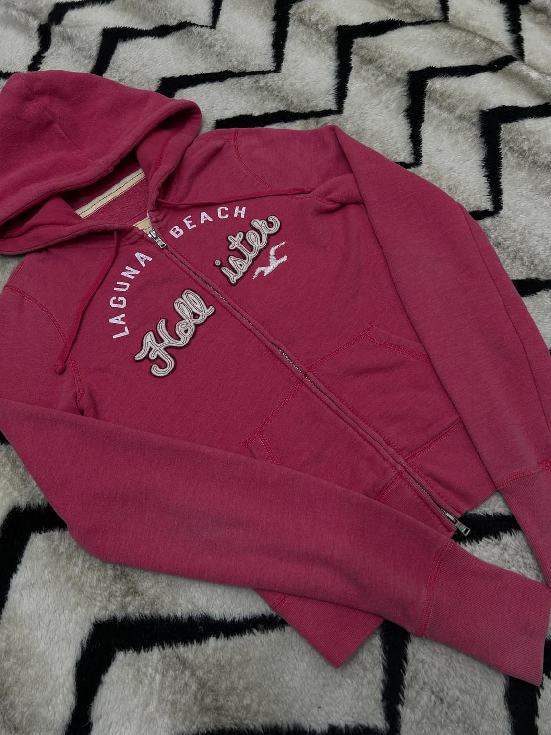 [L]홀리스터 스펠아웃 후드집업/핑크/기모 상품이미지2