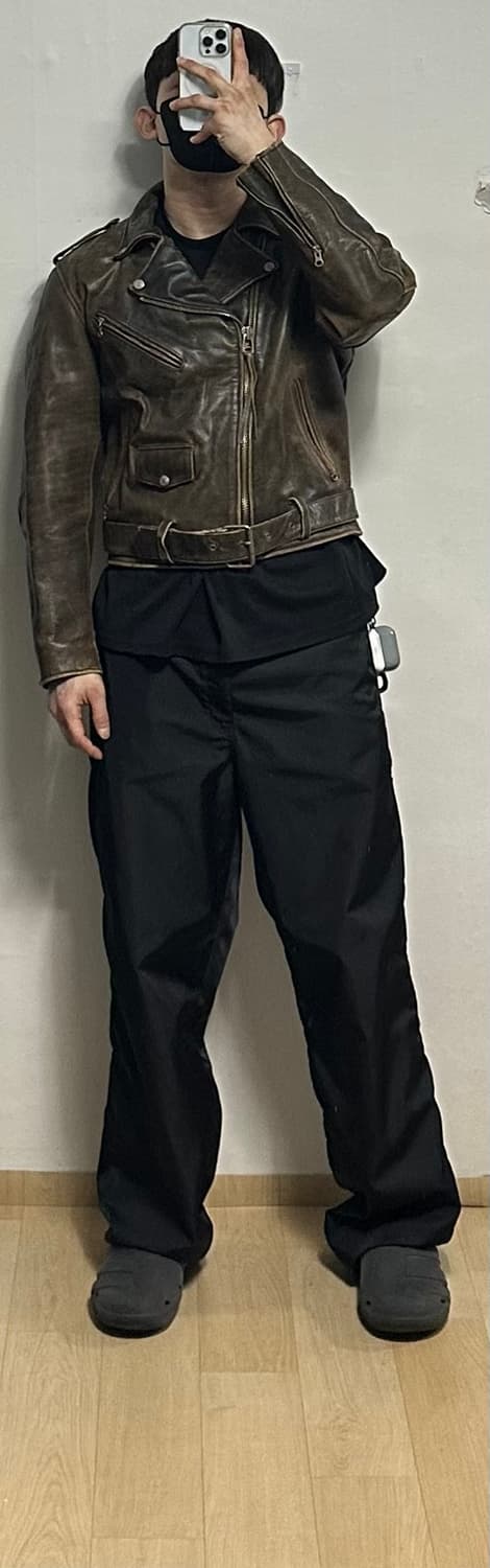 빈티지 카우레더 라이더자켓 상품이미지5